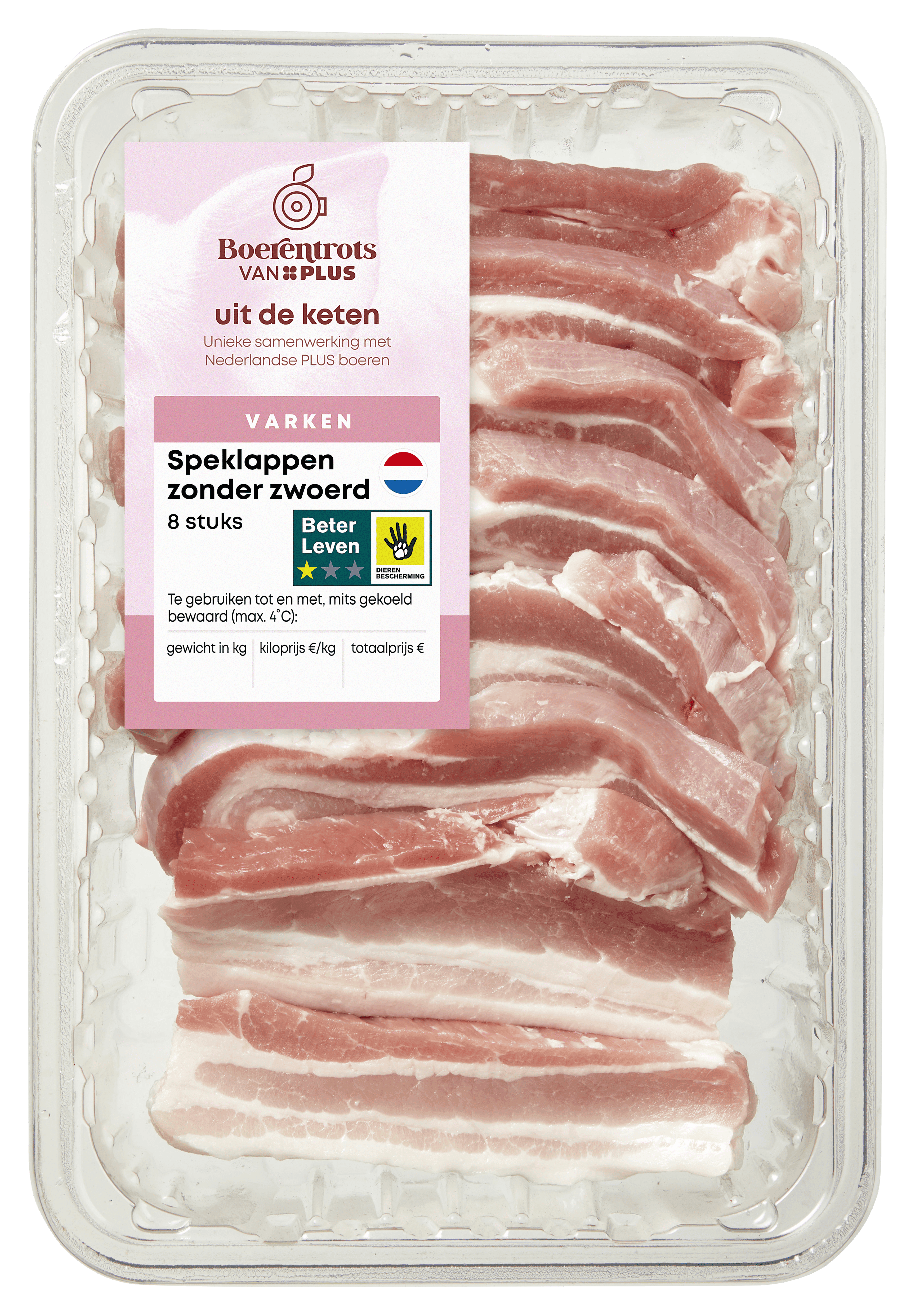 PLUS Boerentrots Speklappen zonder zwoerd 8st