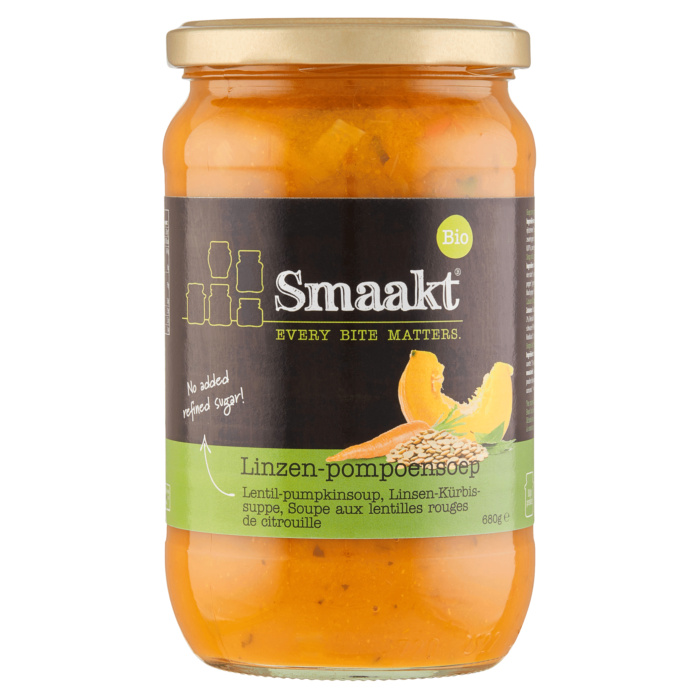 Smaakt Linzen pompoensoep biologisch