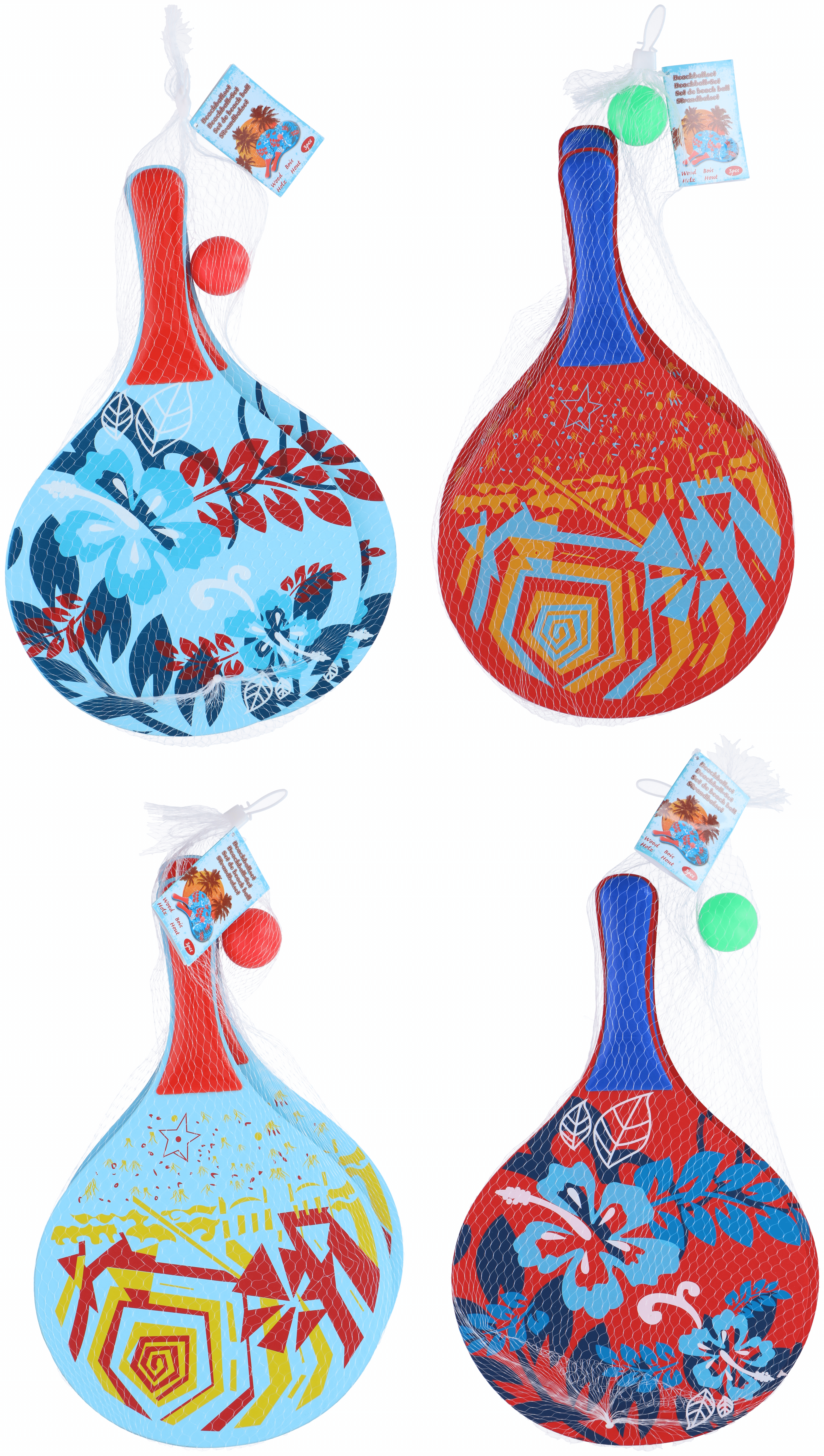 Neutraal Beachball Set Hout ass