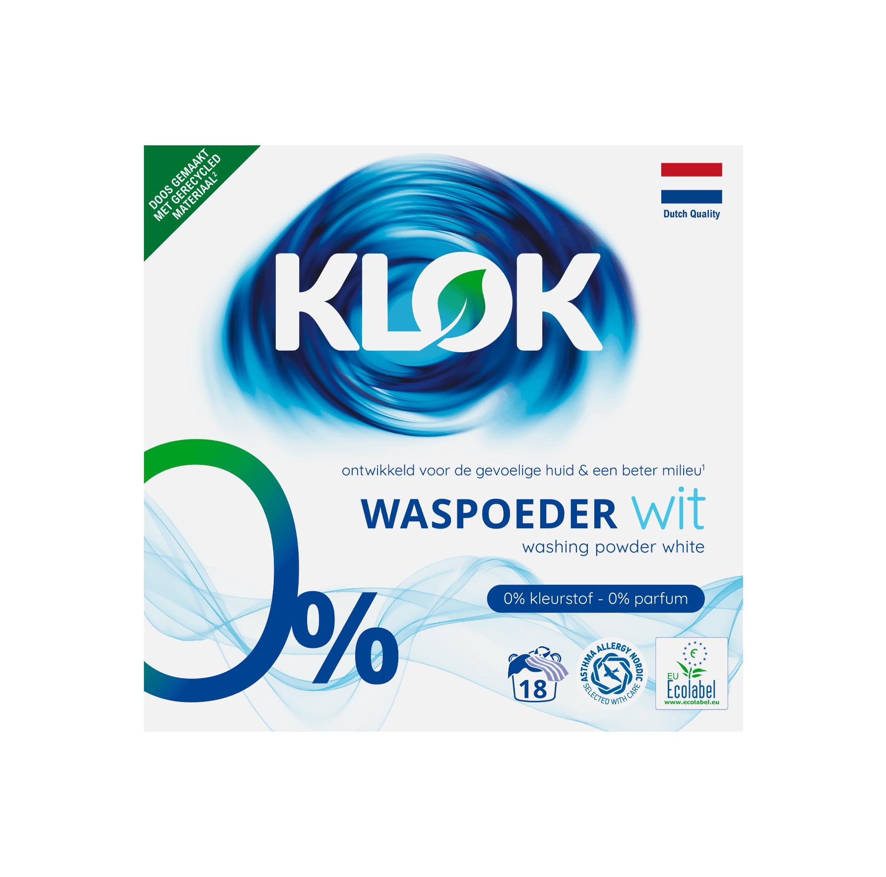 De Klok Eco wit poeder 18 sc