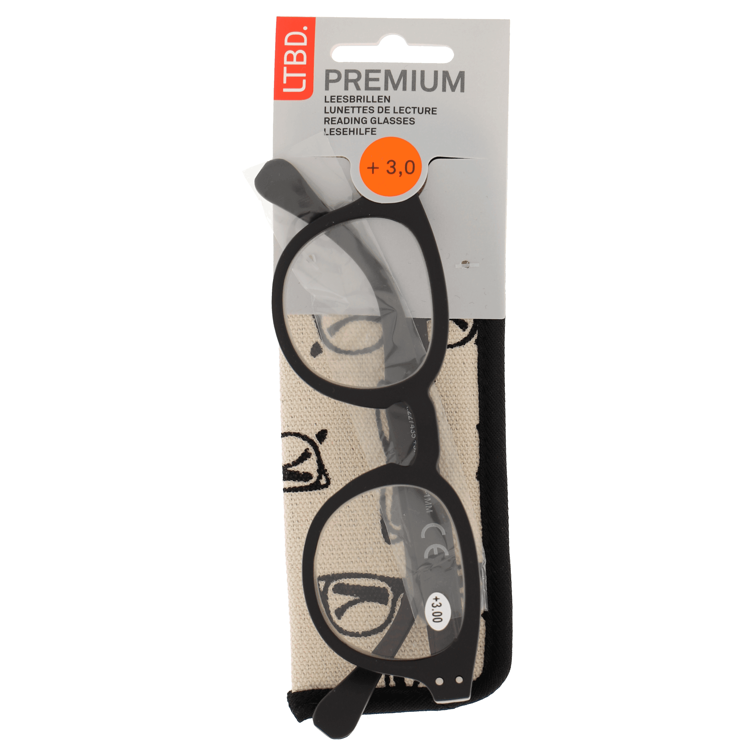 LTBD Premium leesbril zwart etui +3