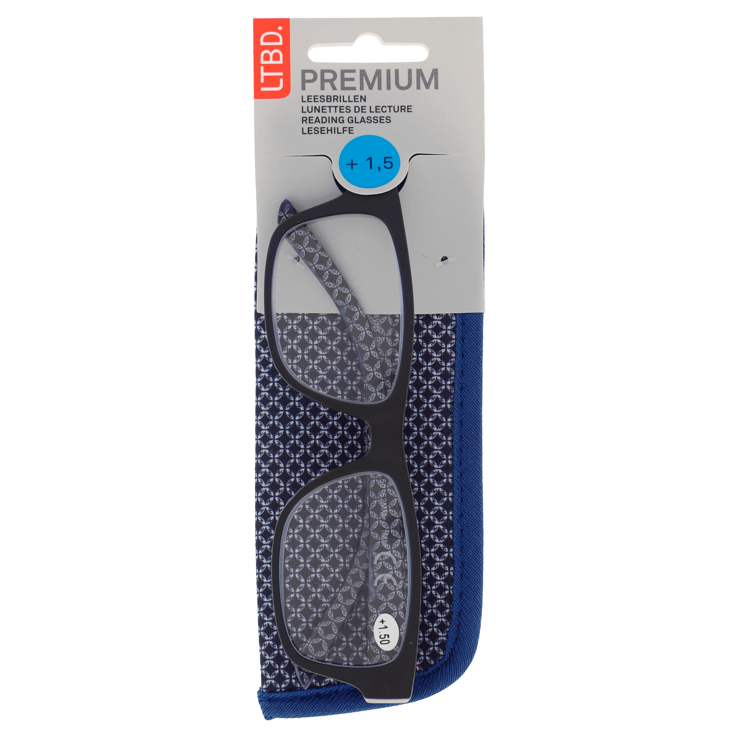 LTBD Premium leesbril blauw etui +1,5