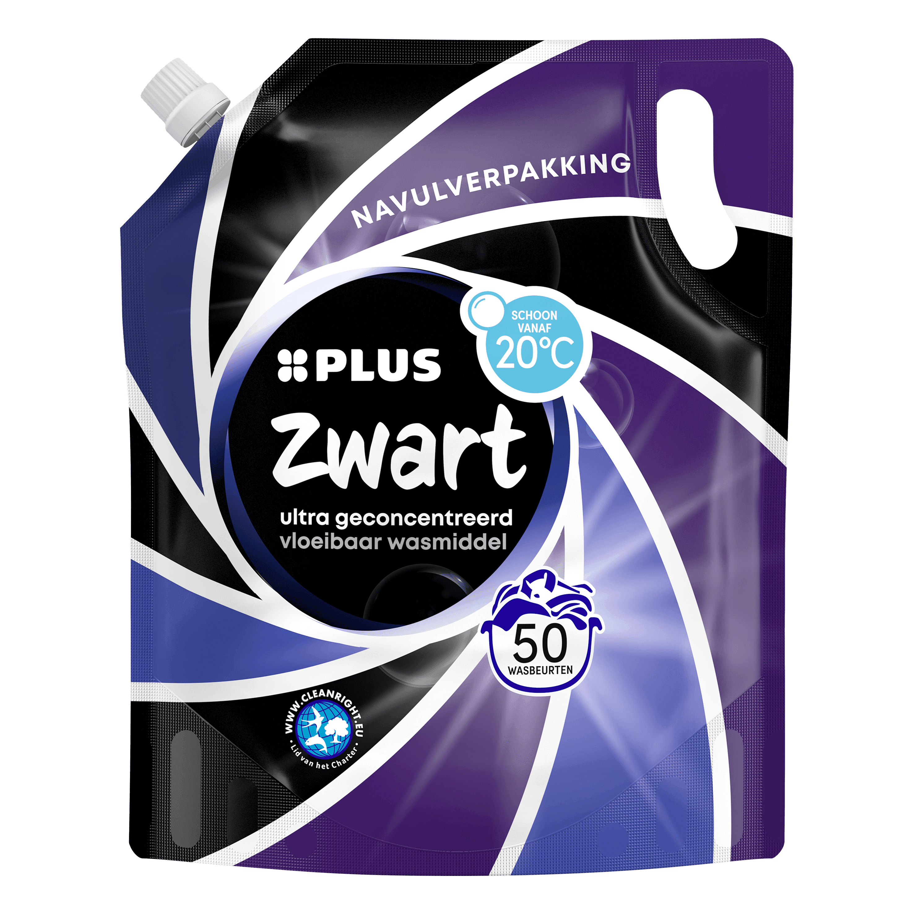 PLUS Vloeibaar wasmiddel navulzak zwart