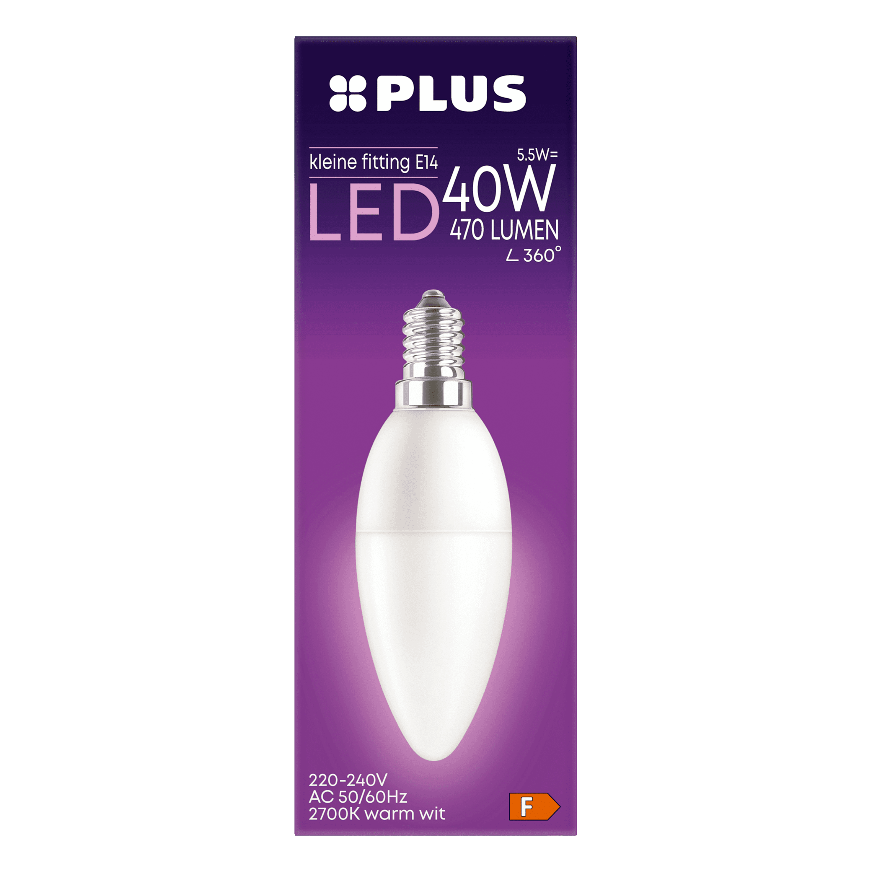 PLUS Lamp LED 40W Kaars kleine fit mat