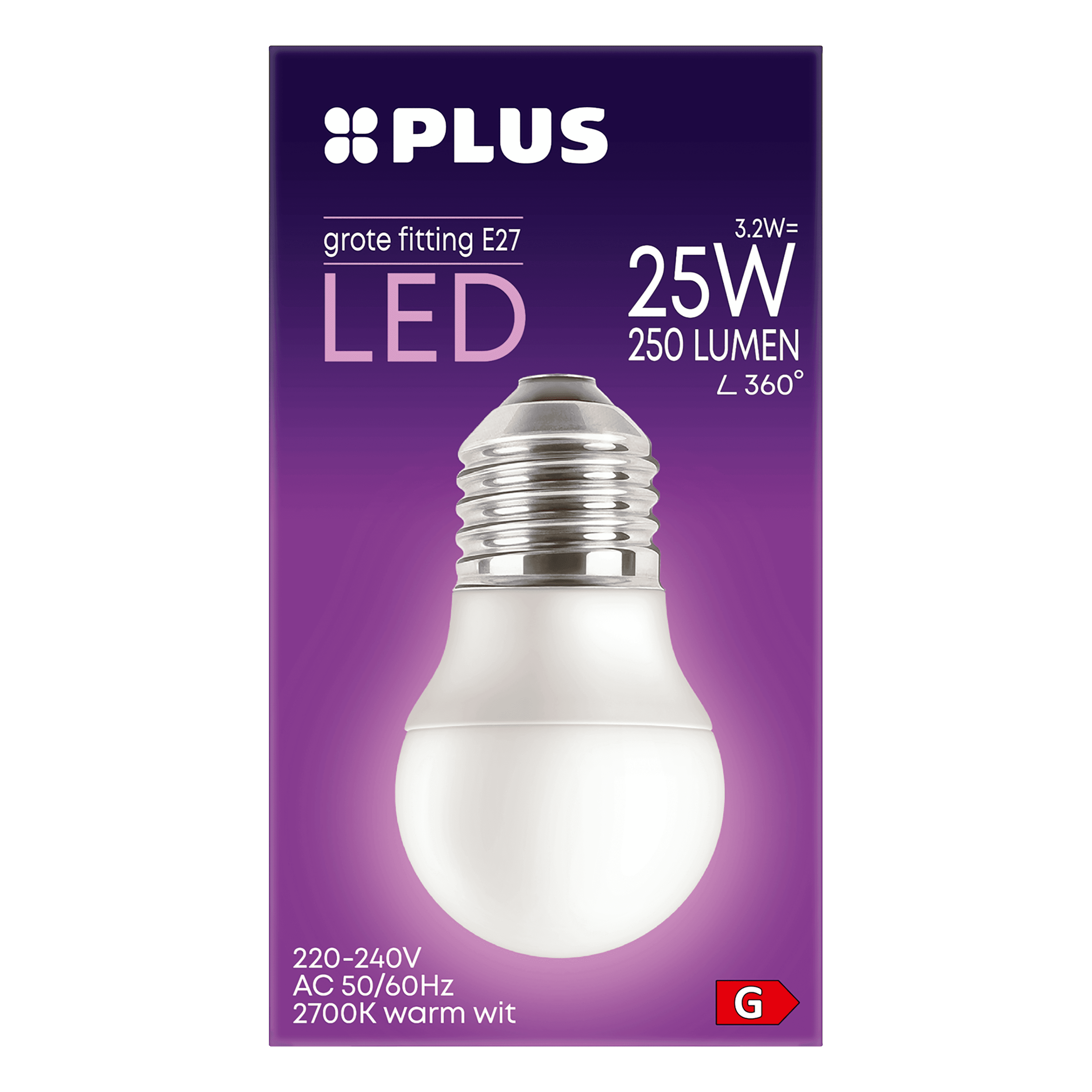 PLUS Lamp LED 25W Kogel grote fitting mat