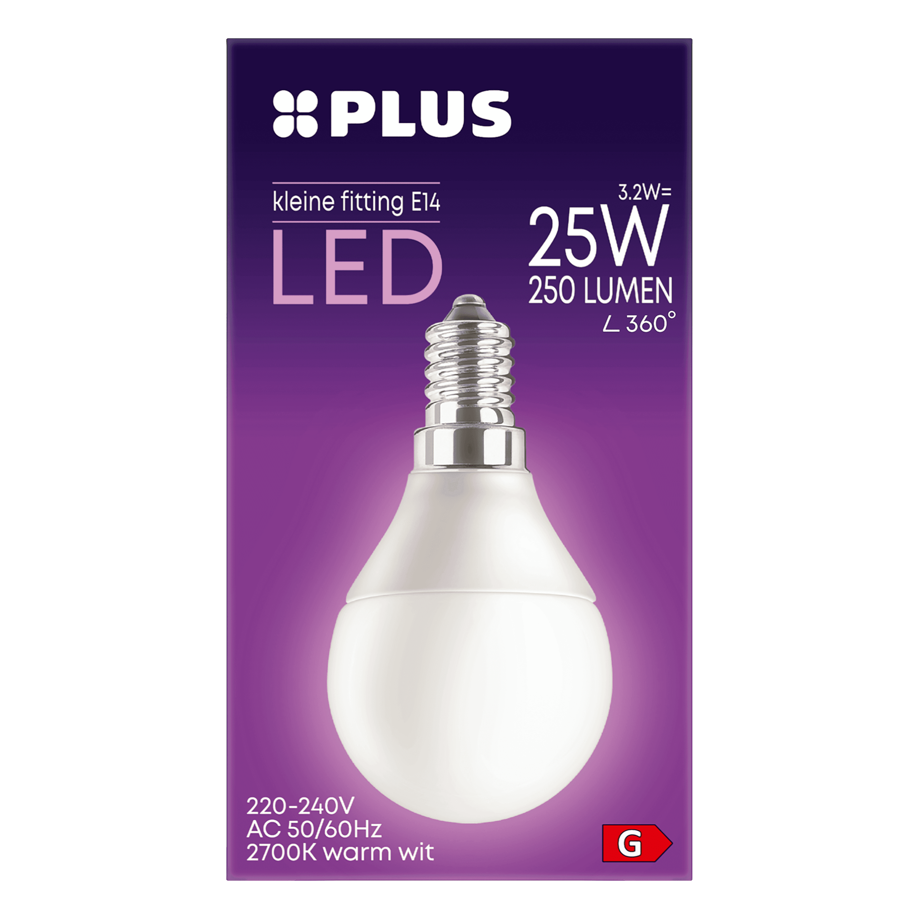 PLUS LED 25W Kogel E14 kleine fitting mat