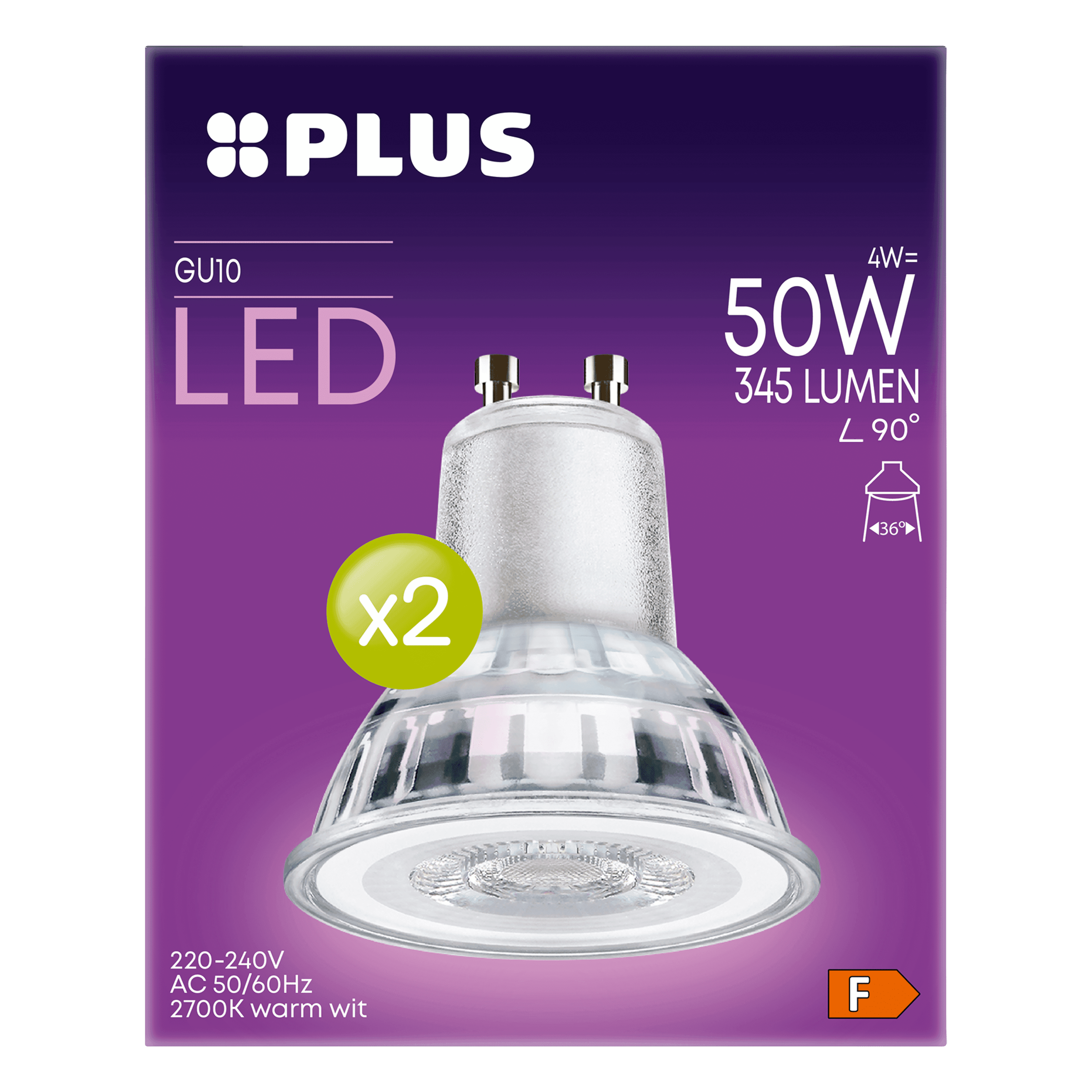 PLUS Lamp LED 50W Spot GU10 2PK