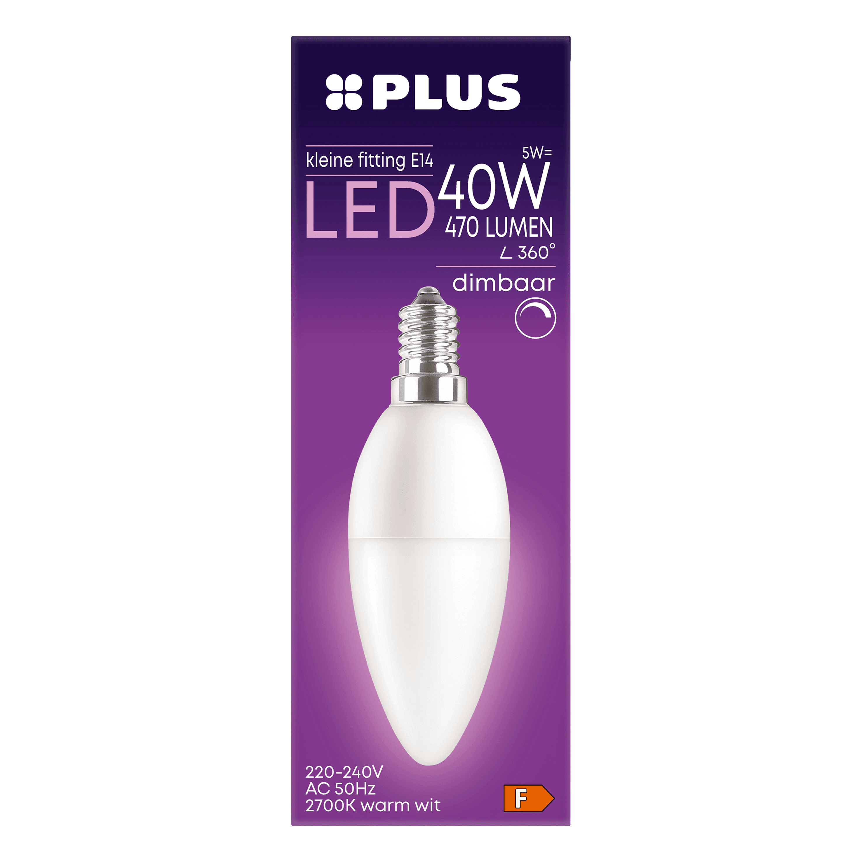 PLUS Lamp LED 40W Kaars kleine fit mat dim