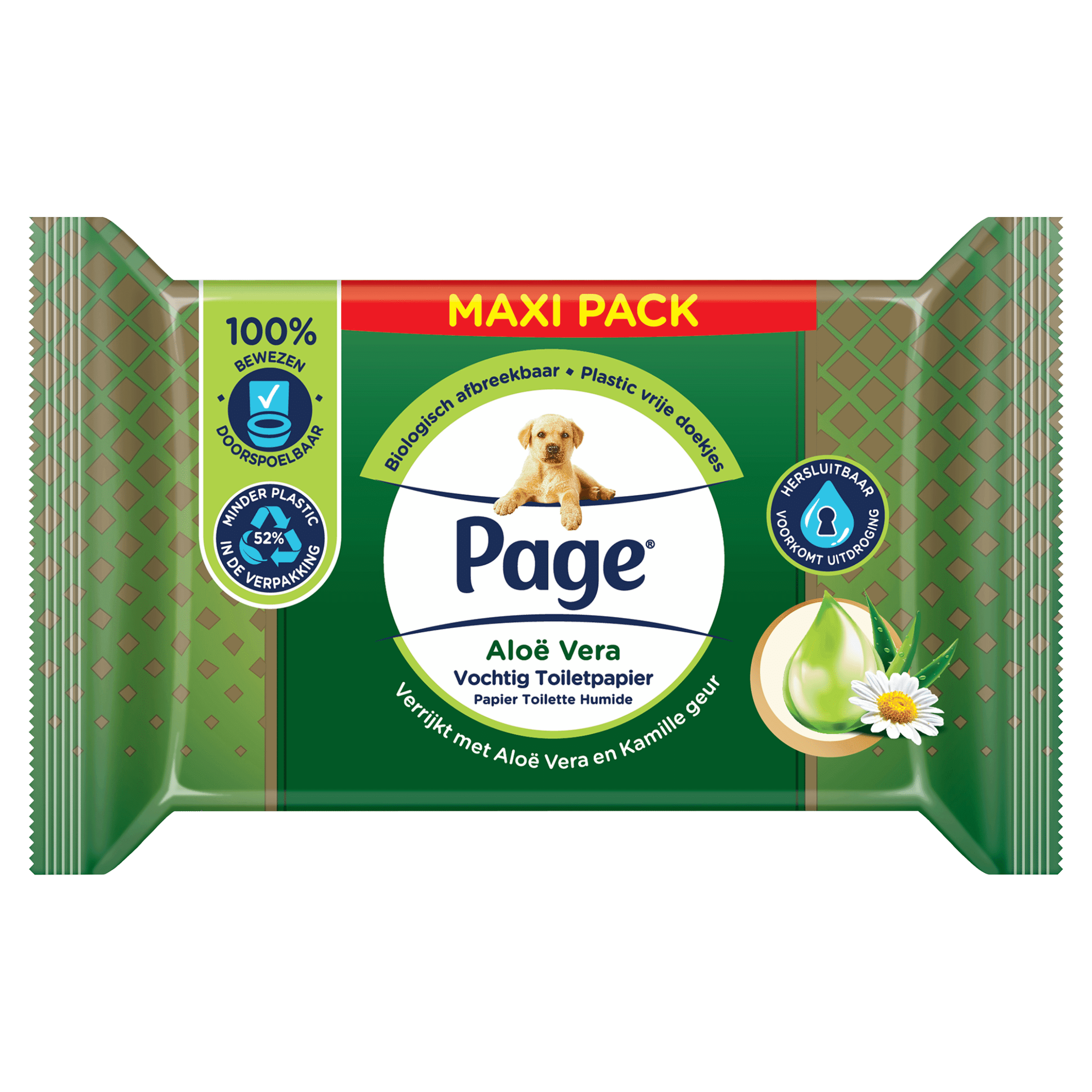 Page Aloë vera vochtig wc papier maxi