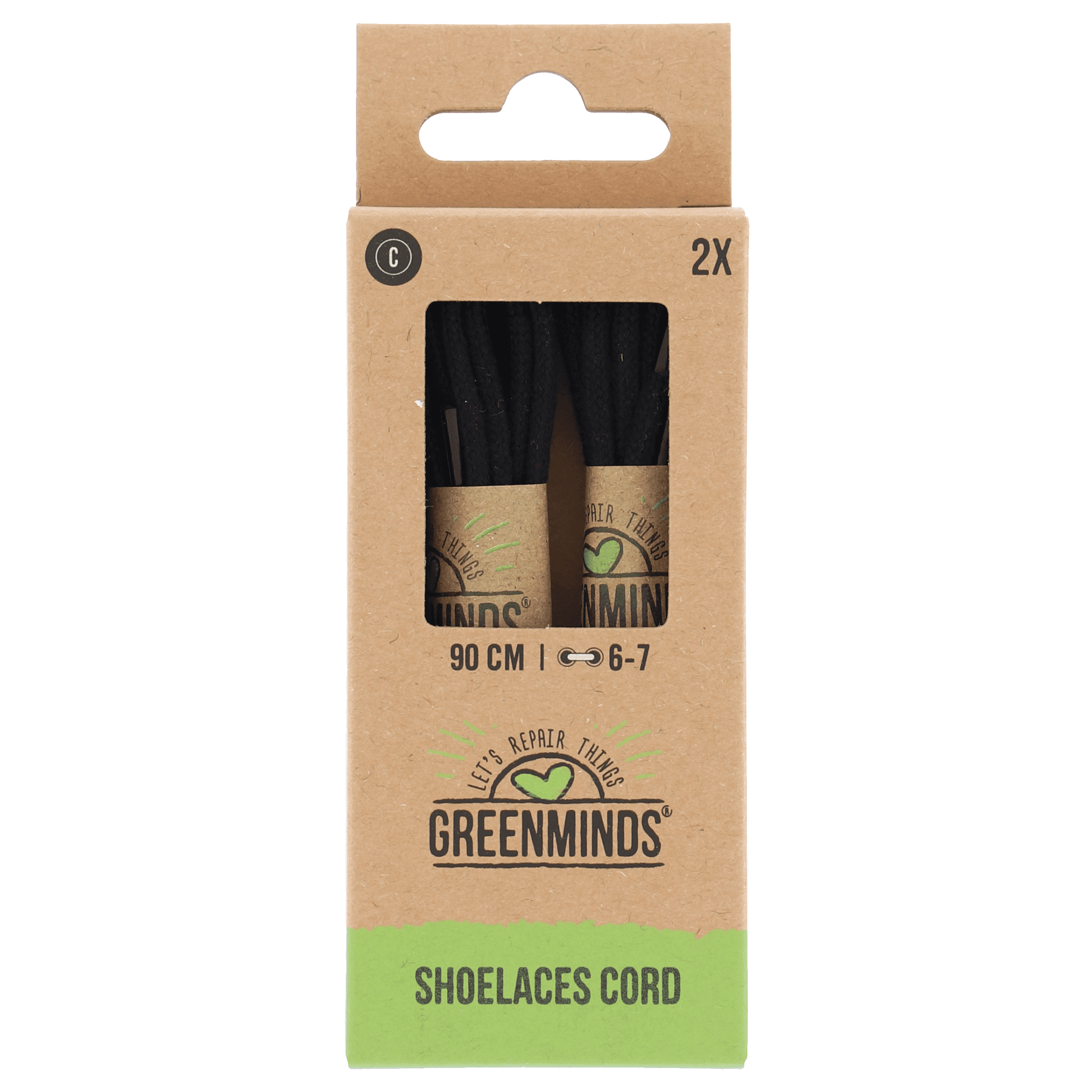 Greenminds Koordveter Fijn Zwart 90 cm 2p