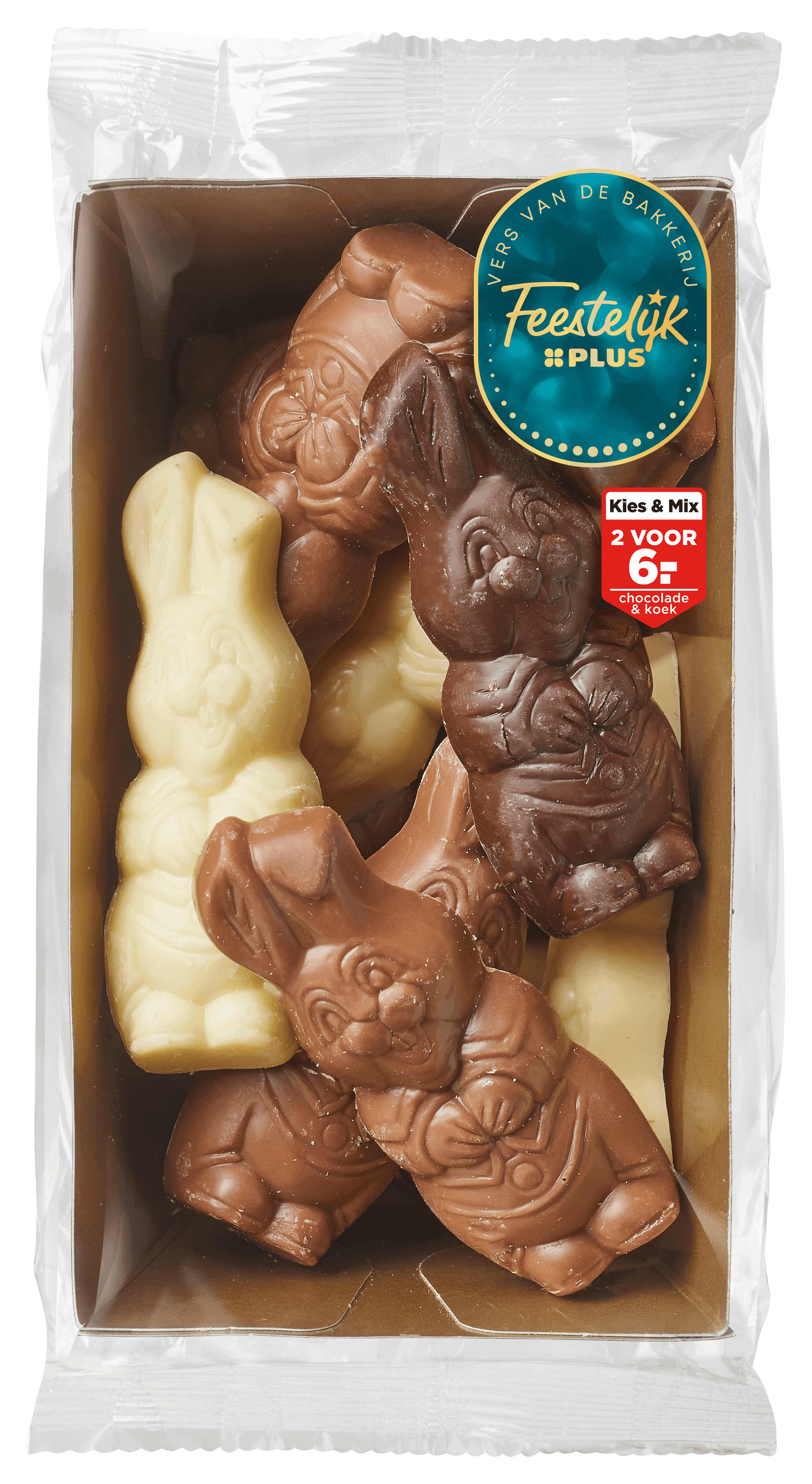 Feestelijk PLUS Chocolade paashaasjes