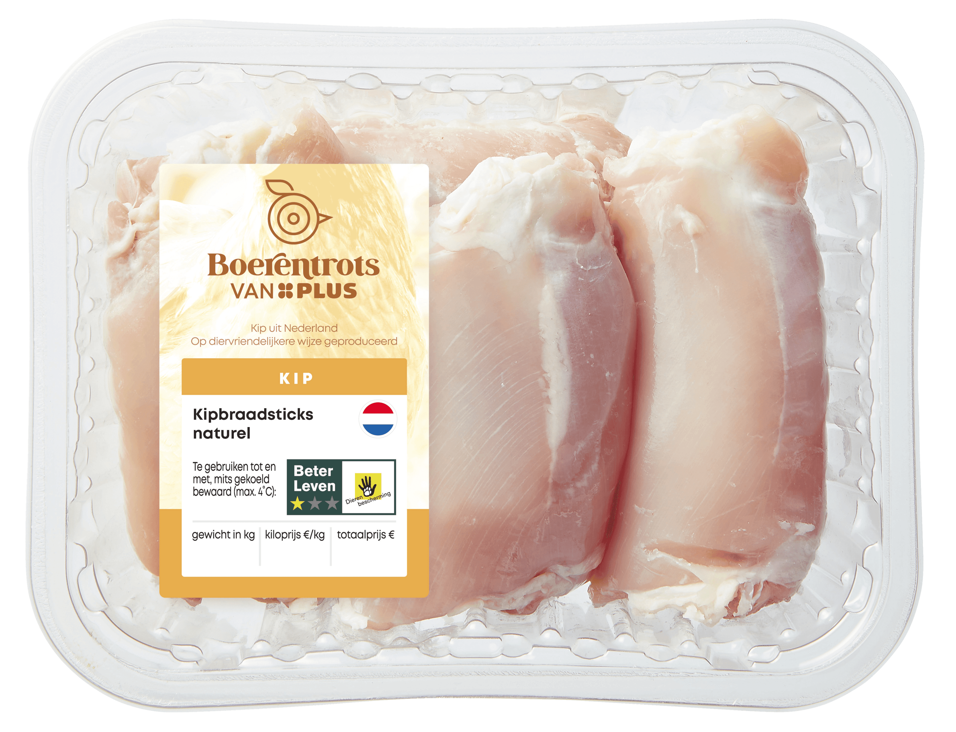 PLUS Boerentrots Kipbraadsticks naturel