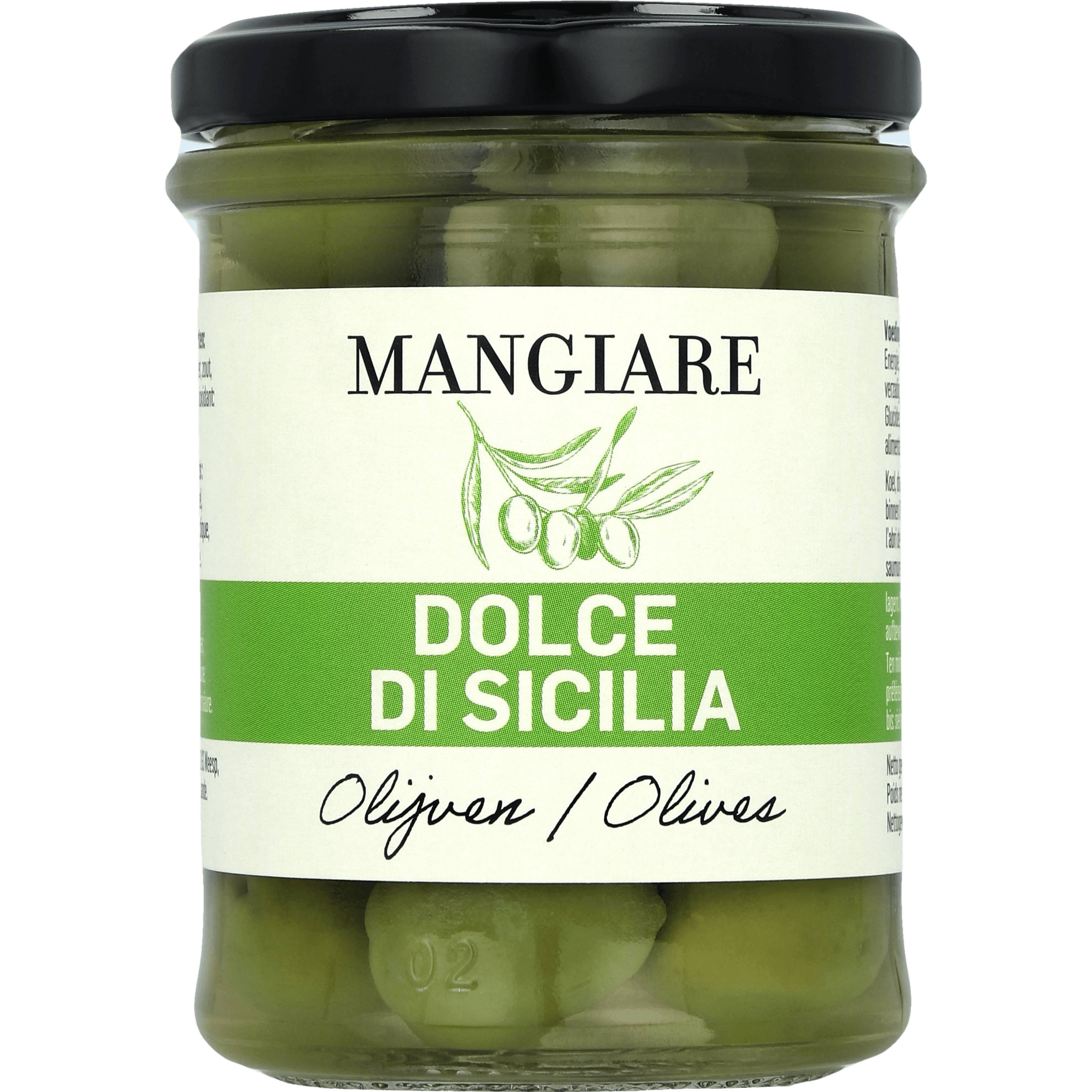 Mangiare siciliaanse dolce olijven