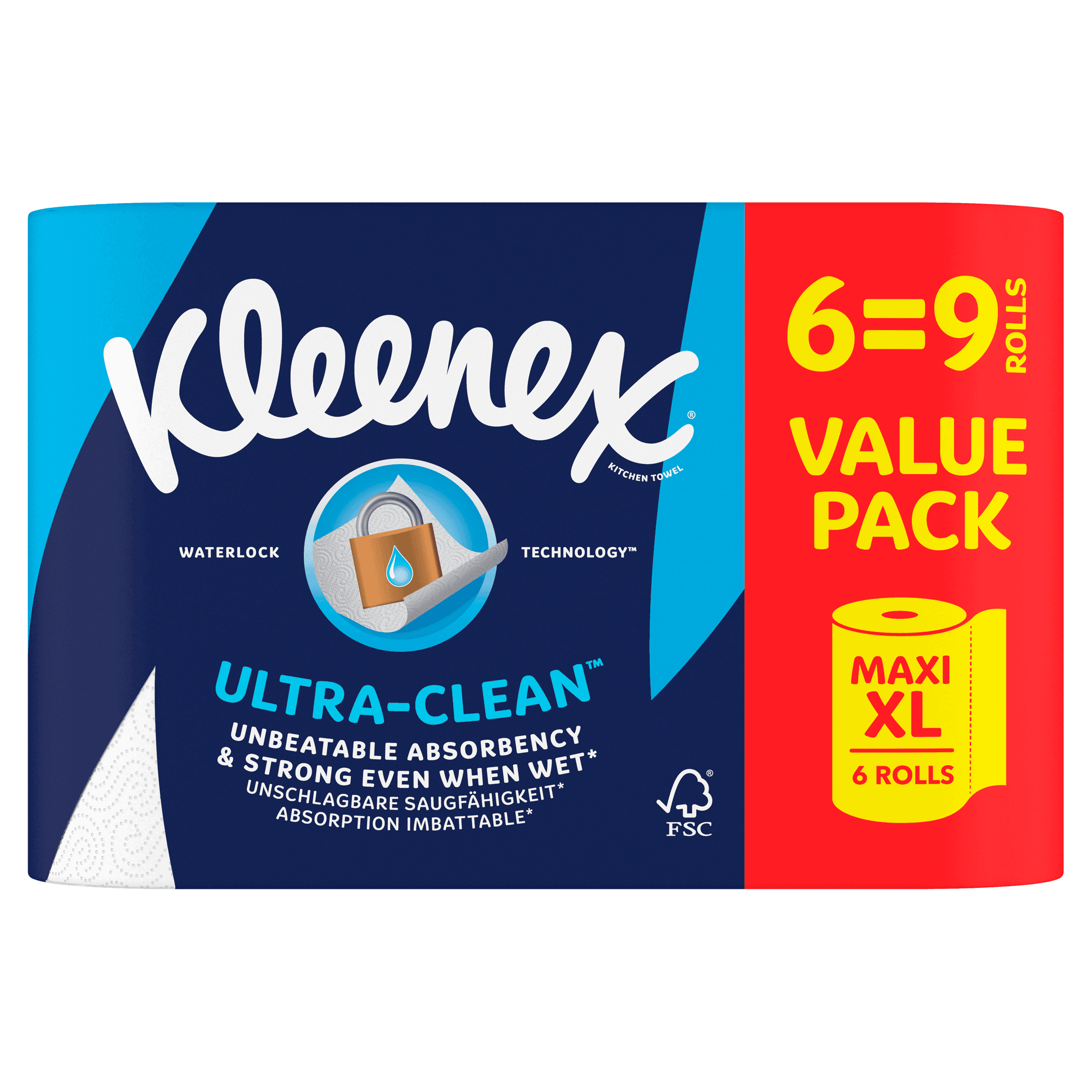Kleenex Keukenpapier Ultra Clean Maxi XL 6=9