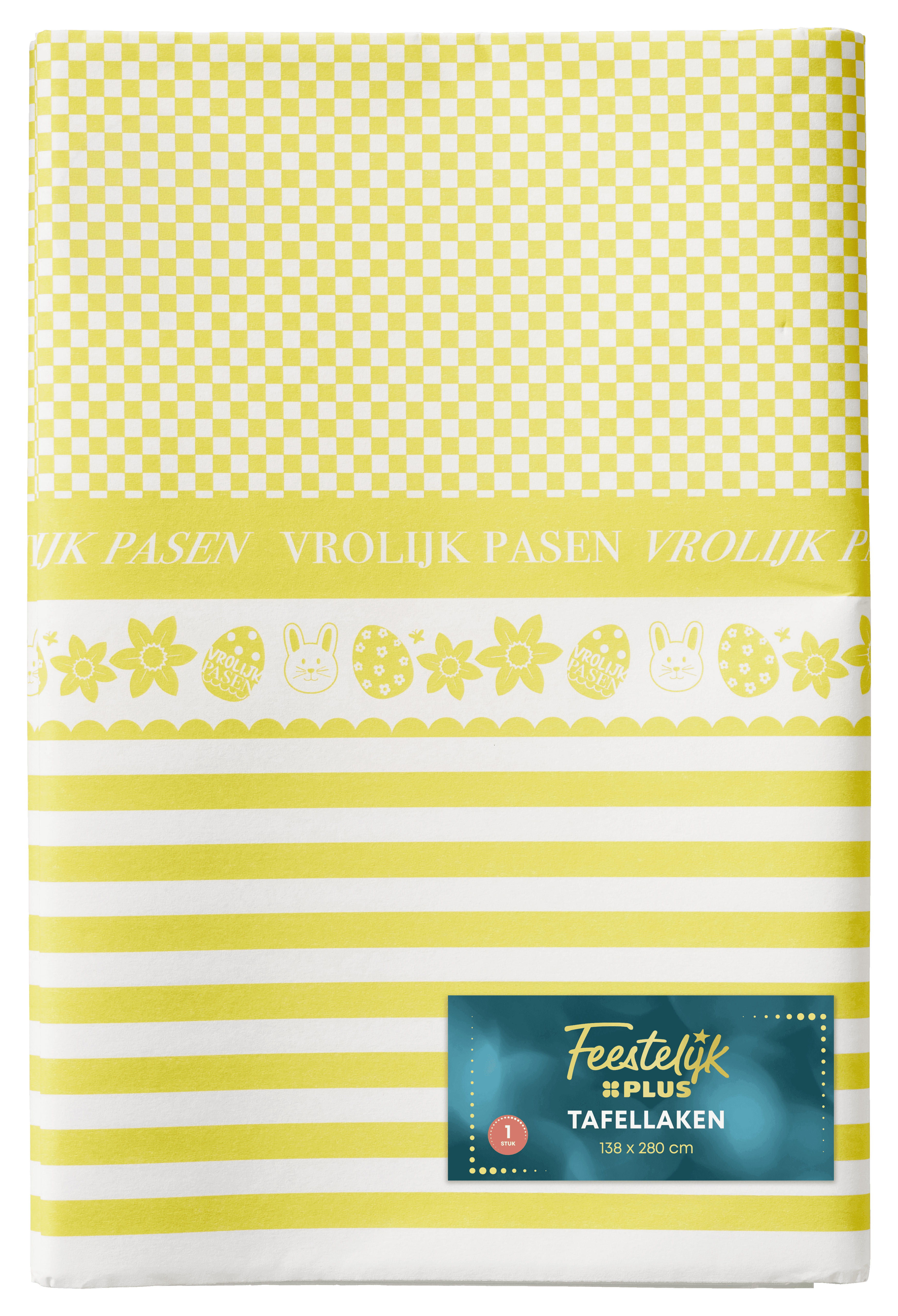 Feestelijk PLUS Pasen Tafellaken geel extra lang