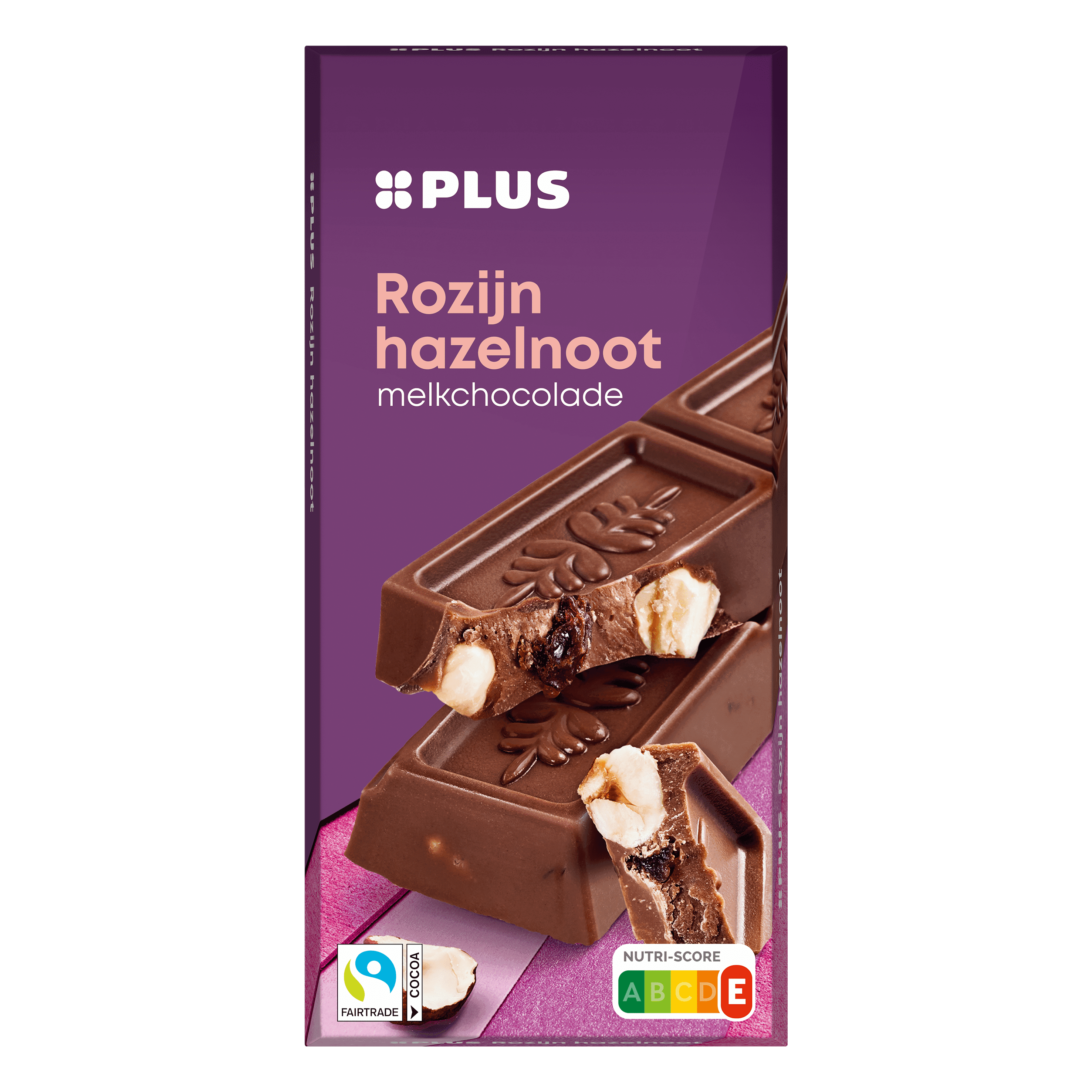 PLUS Chocoladereep melk rozijn hazelnoot FT