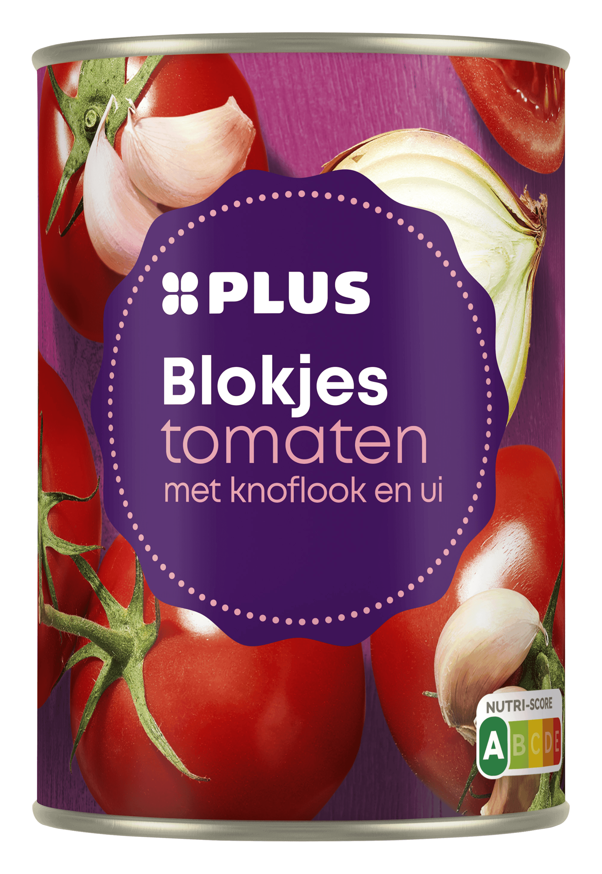 PLUS Tomatenblokjes met knoflook en ui