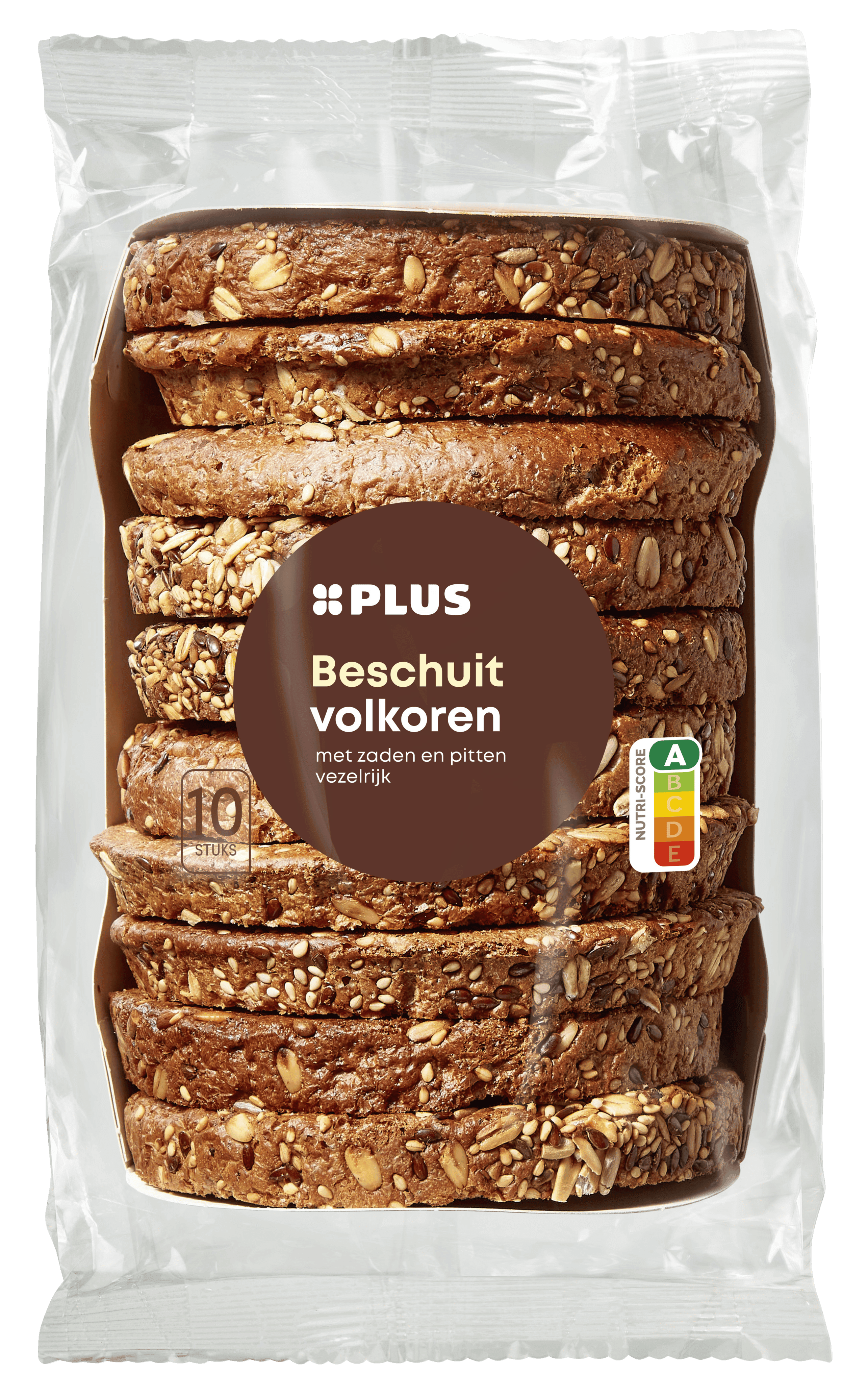 PLUS Beschuit volkoren met zaden