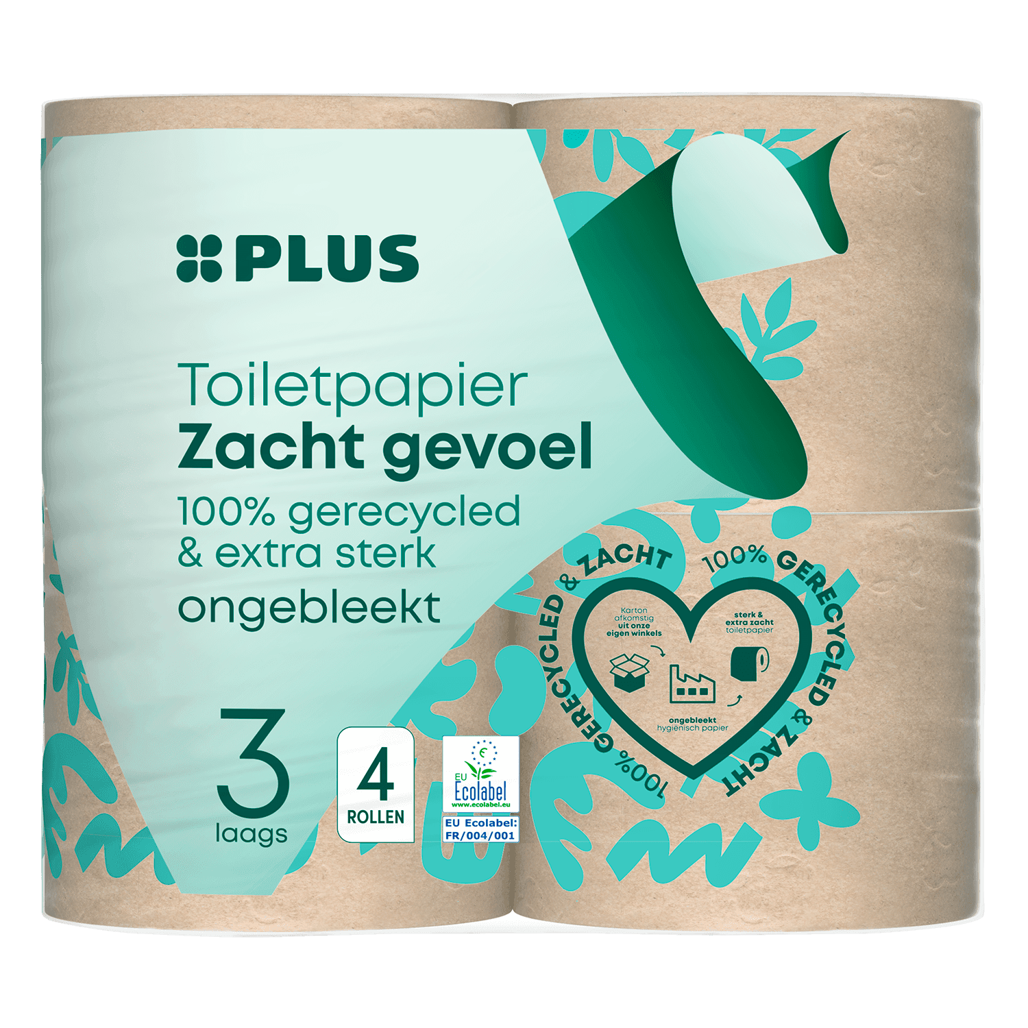 PLUS toiletpapier recycled 150 vel 3 laags