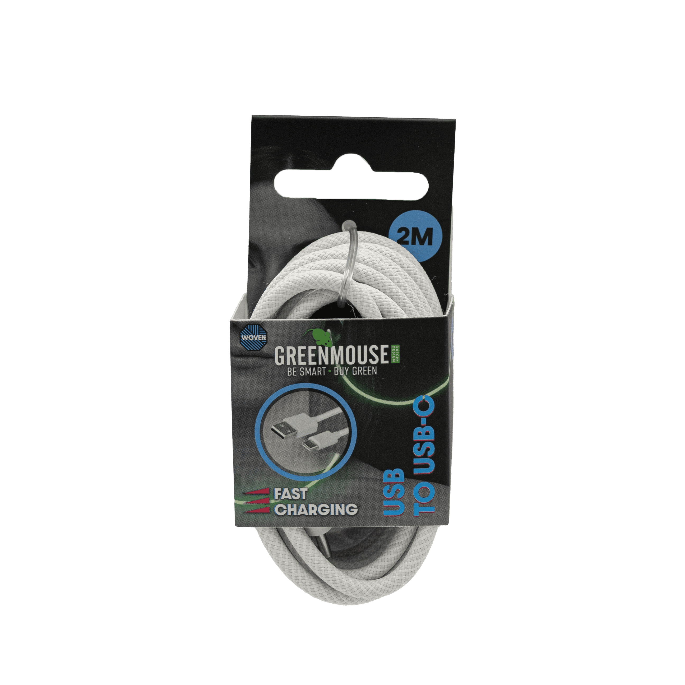 GreenMouse HP Zwart USB-C data cable Woven 2m
