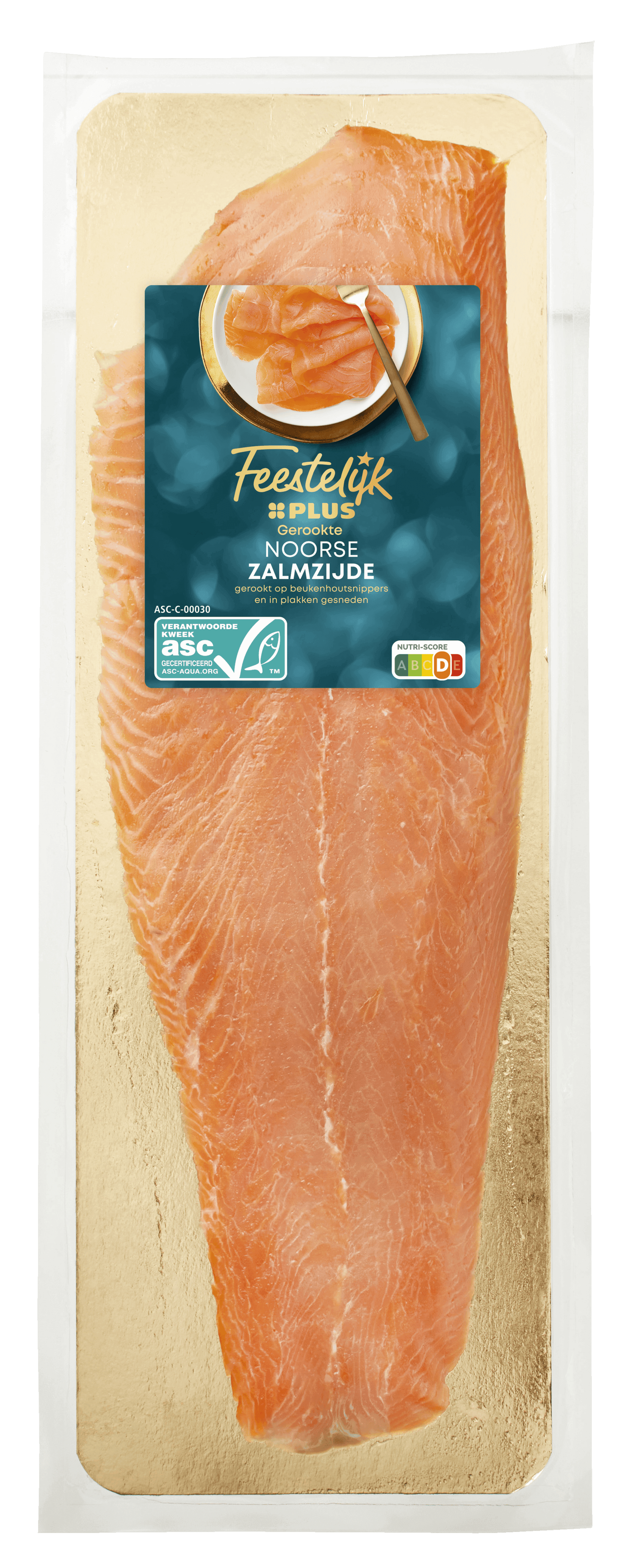 Feestelijk PLUS Gerookte zalmzijde naturel