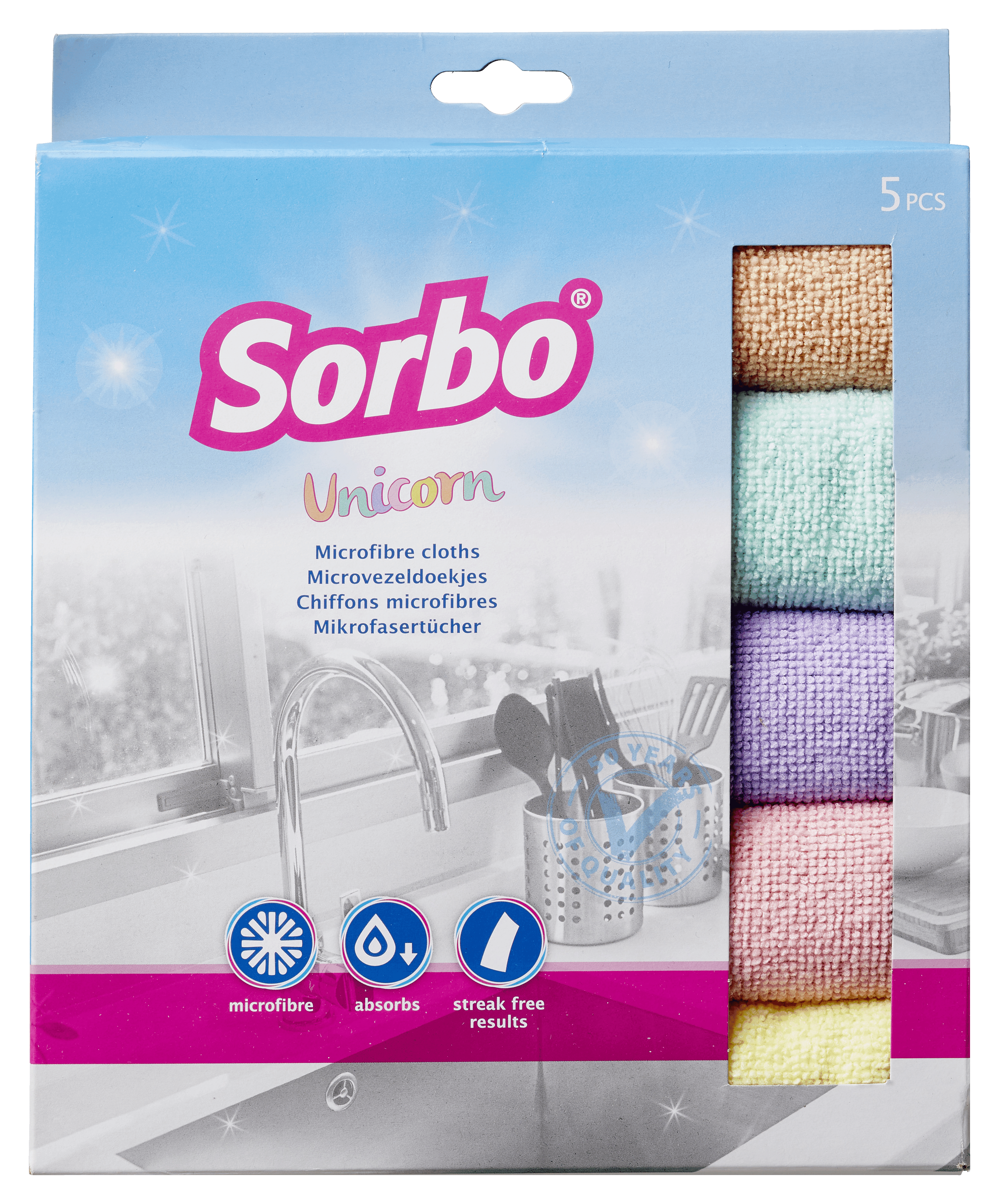 Sorbo Microvezeldoekjes Unicorn 40x40cm