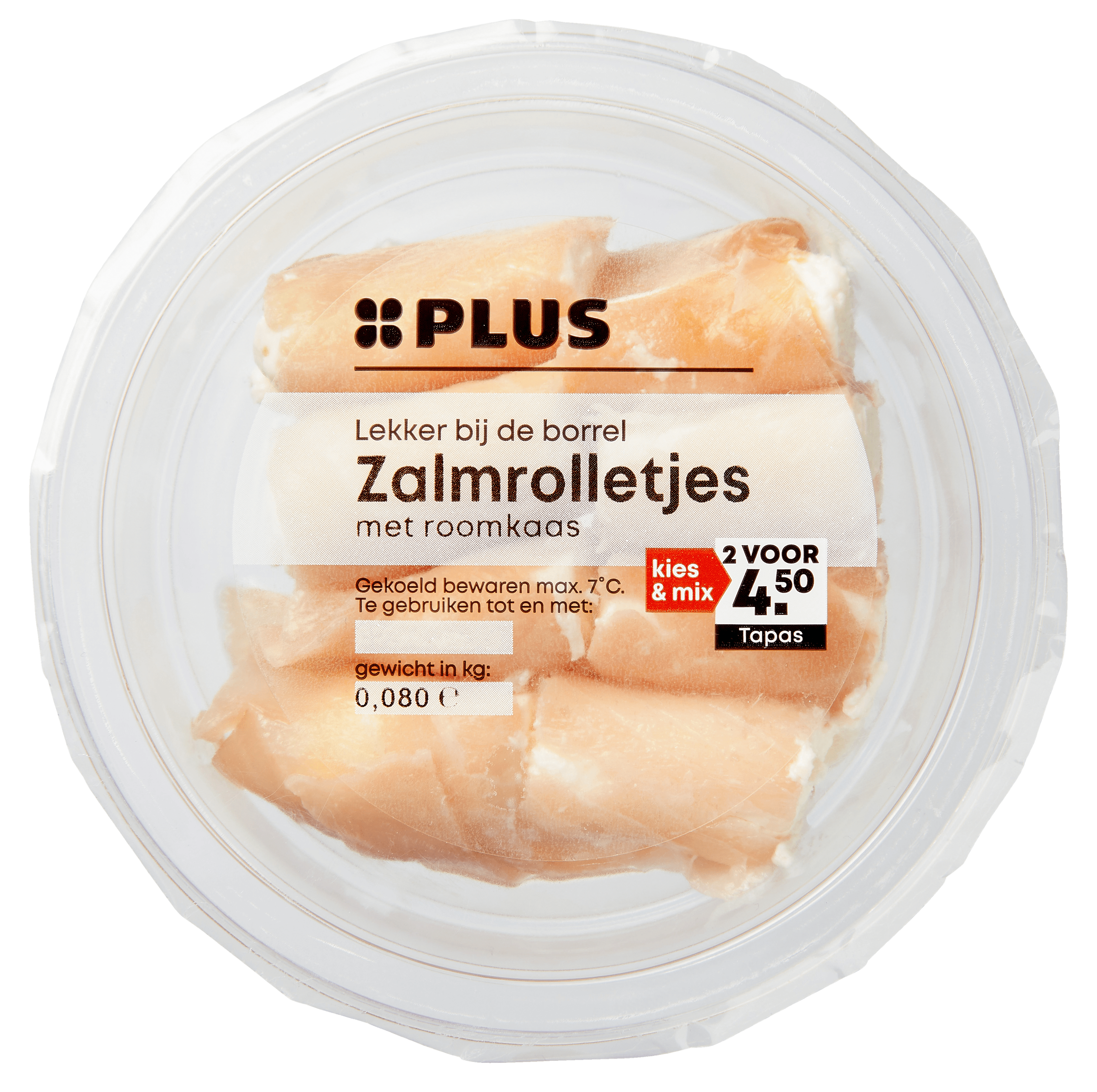 PLUS Zalmrolletjes met roomkaas naturel