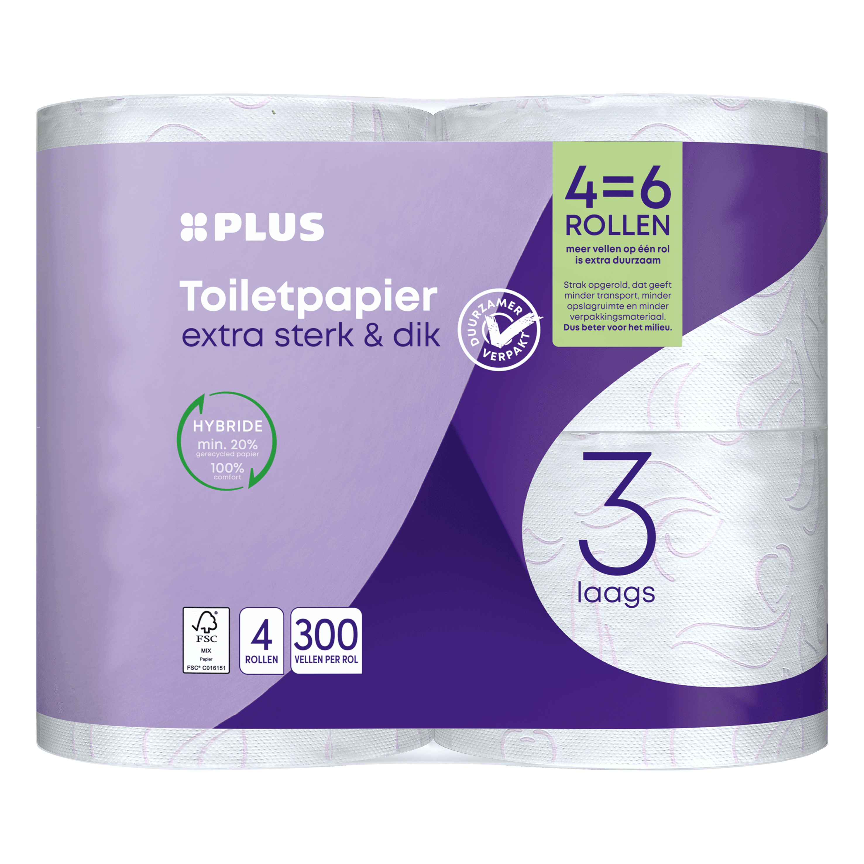 PLUS Toiletpapier 3-laags maxi