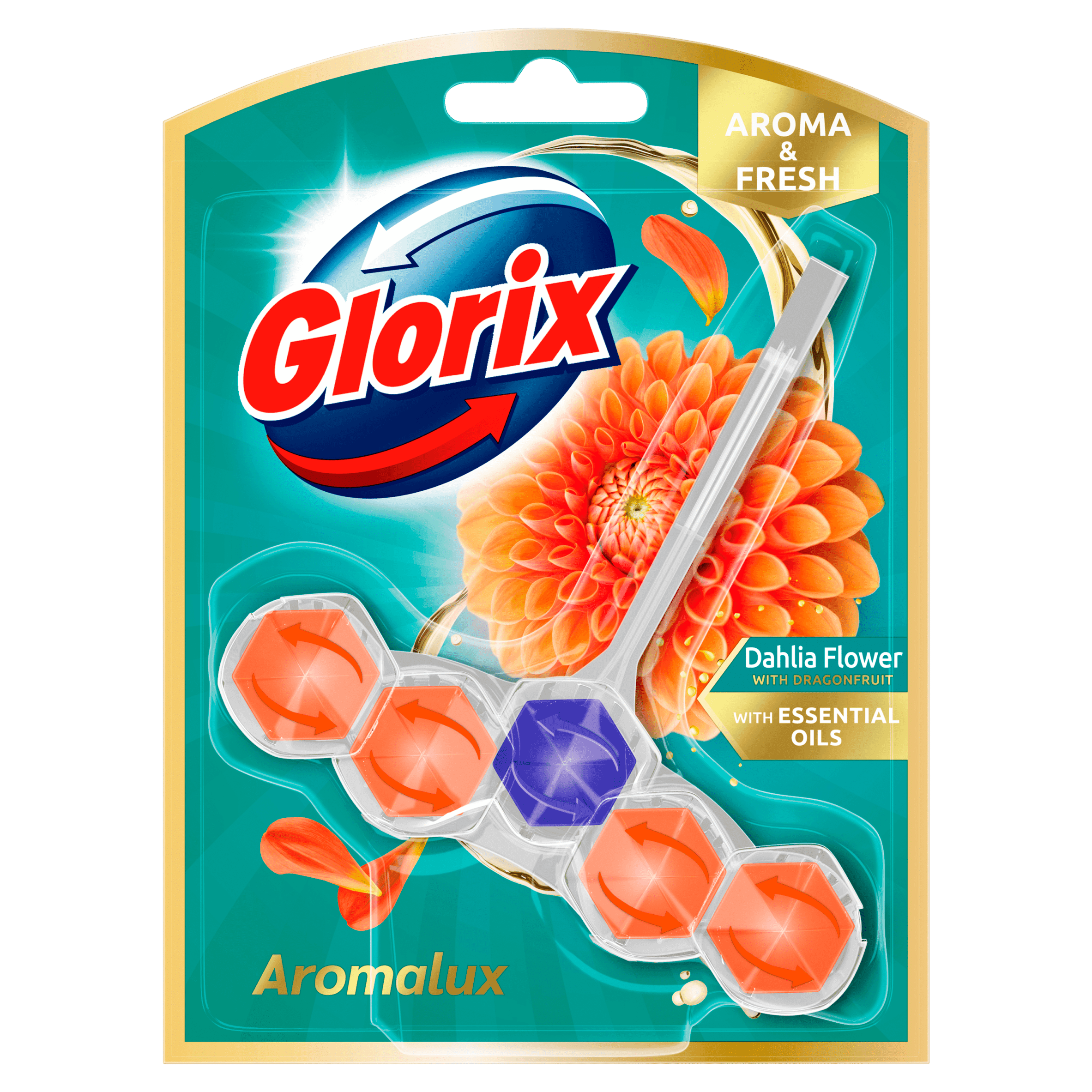 Glorix Toiletblok aroma lux dahlia & dragonfr