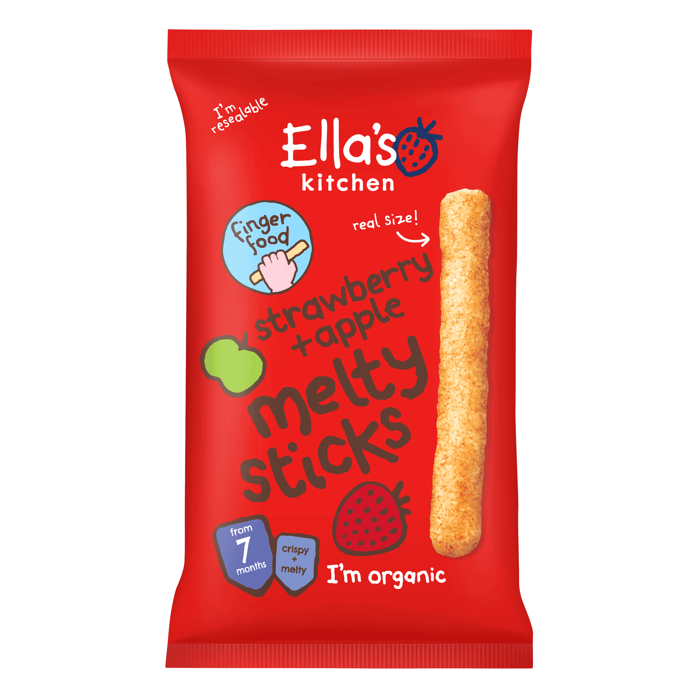 Ella's Kitchen strawberry apple melty sticks 7m+