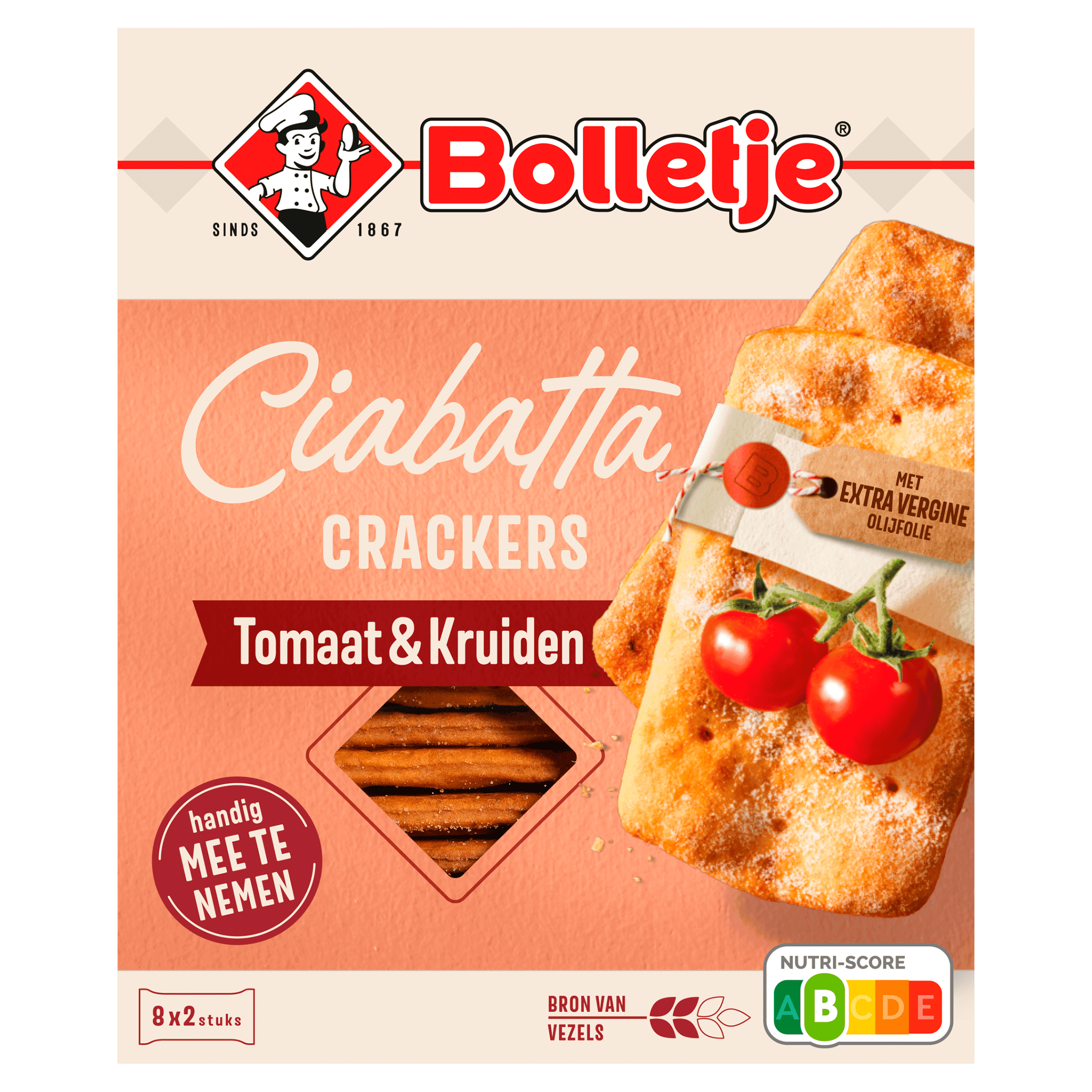 Bolletje Ciabatta Tussendoorcracker Tomaatkruid