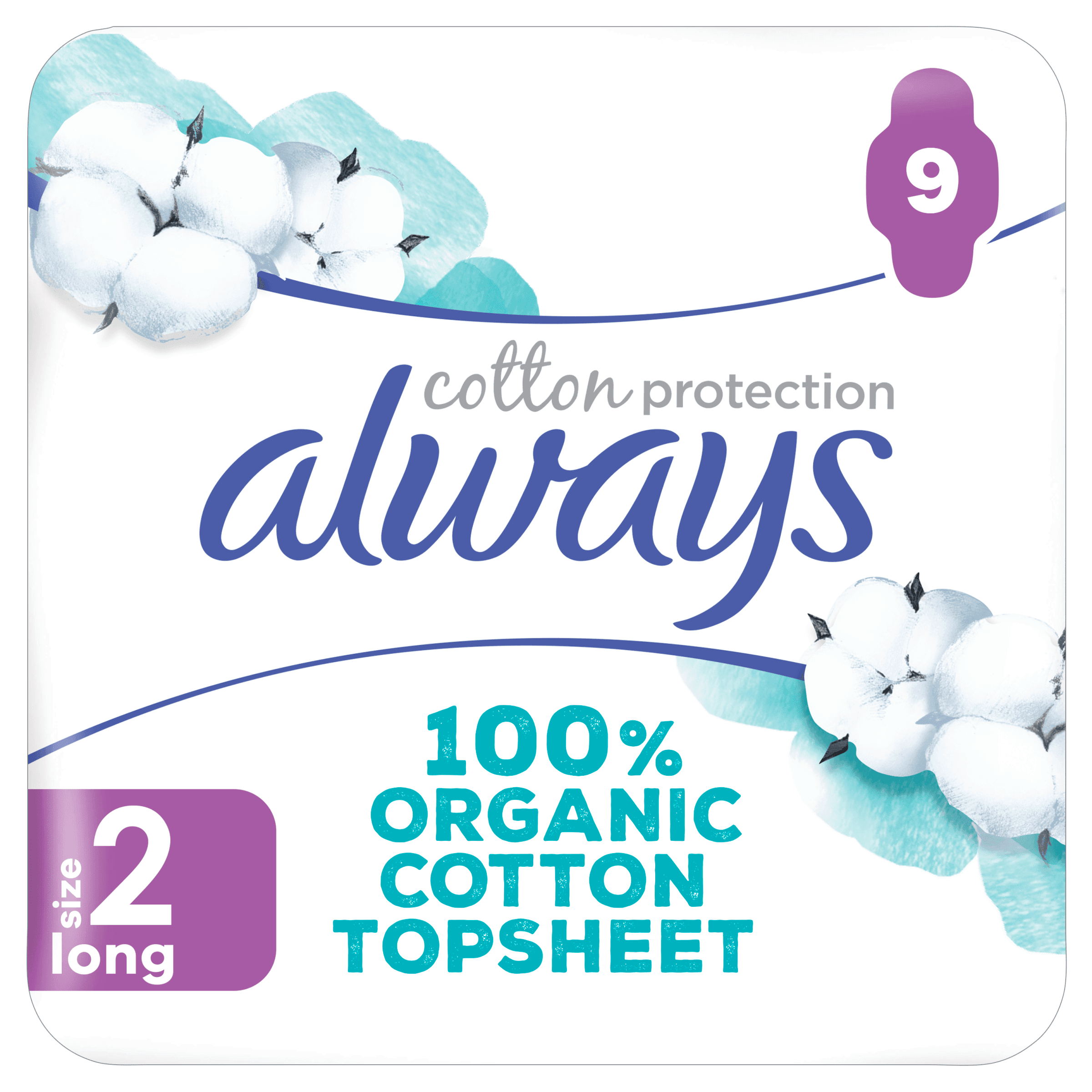 Always Cotton maandverband long plus