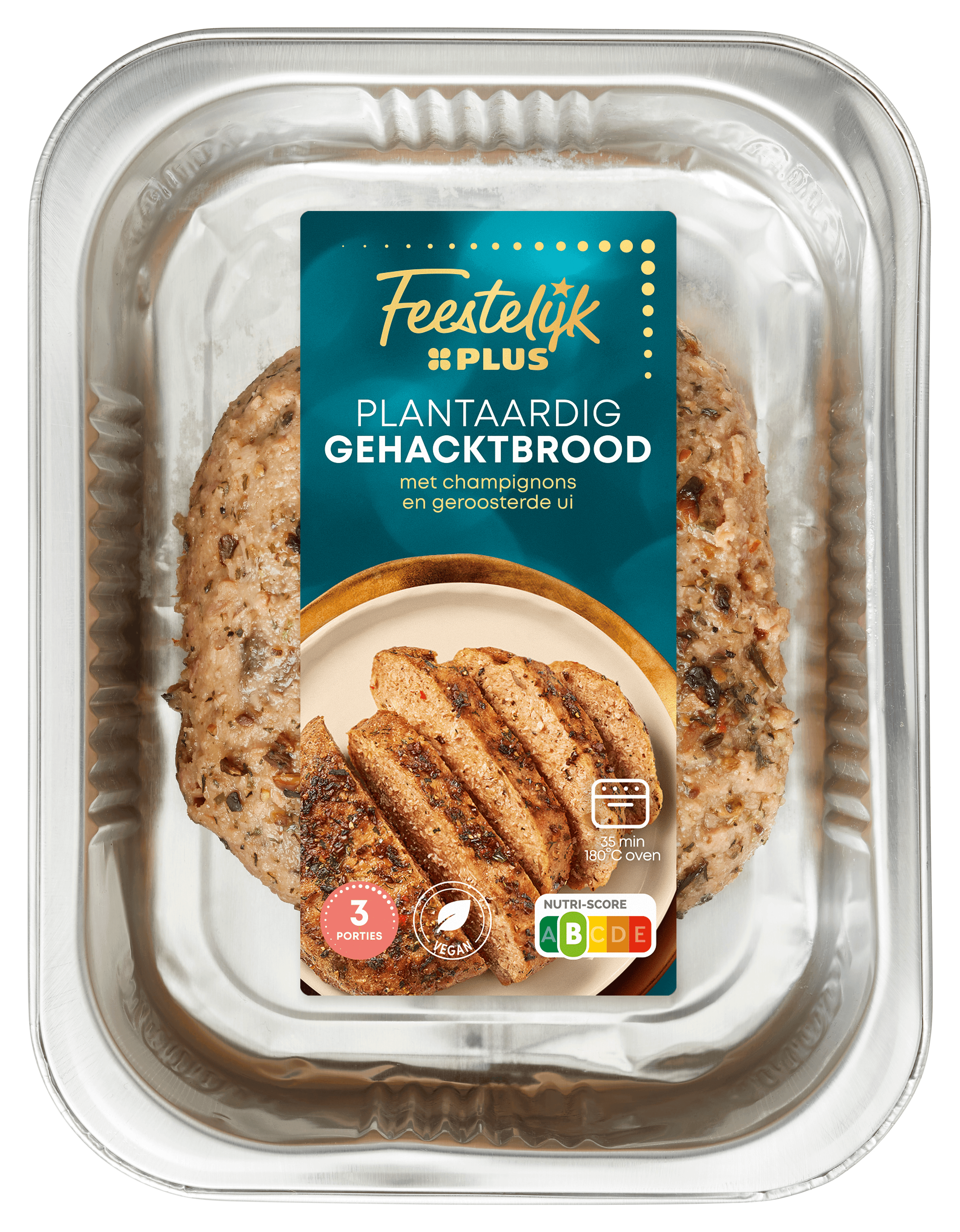 Feestelijk PLUS Plantaardig gehacktbrood padd