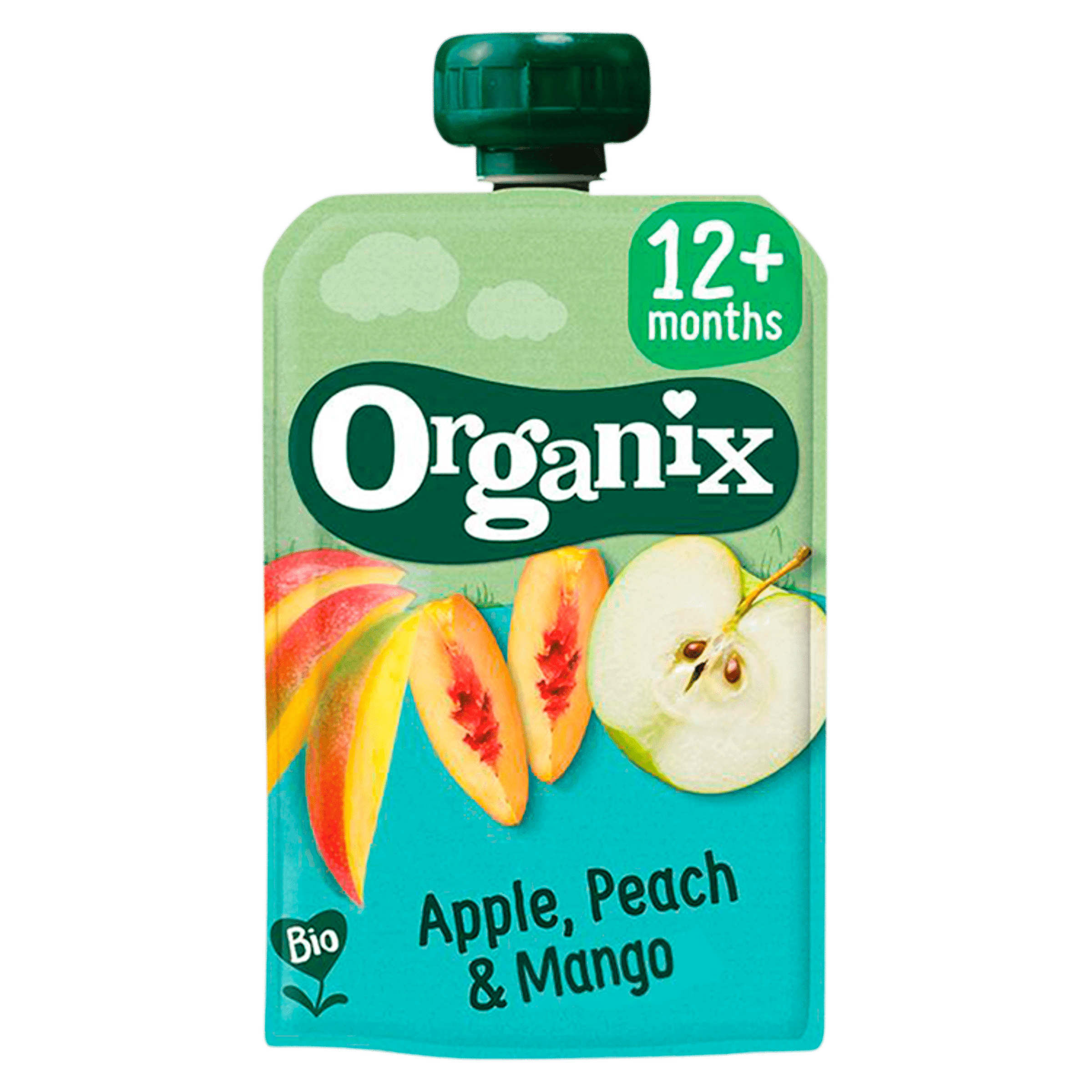 Organix Apple peach & mango 12+