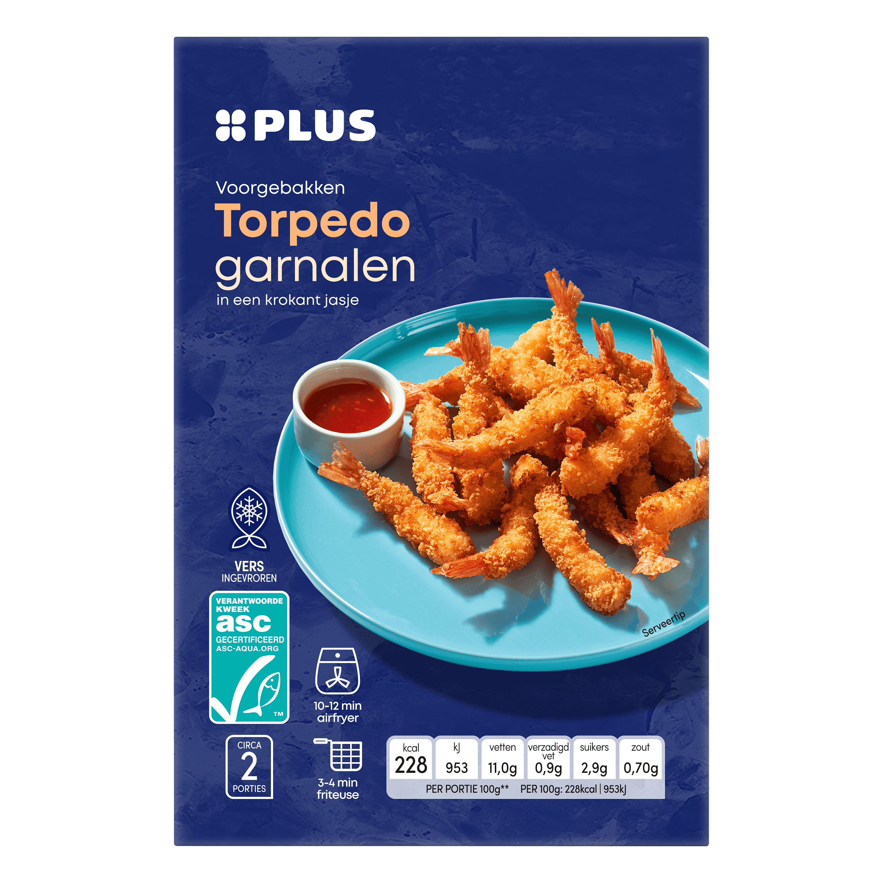 PLUS Voorgebakken torpedo garnalen