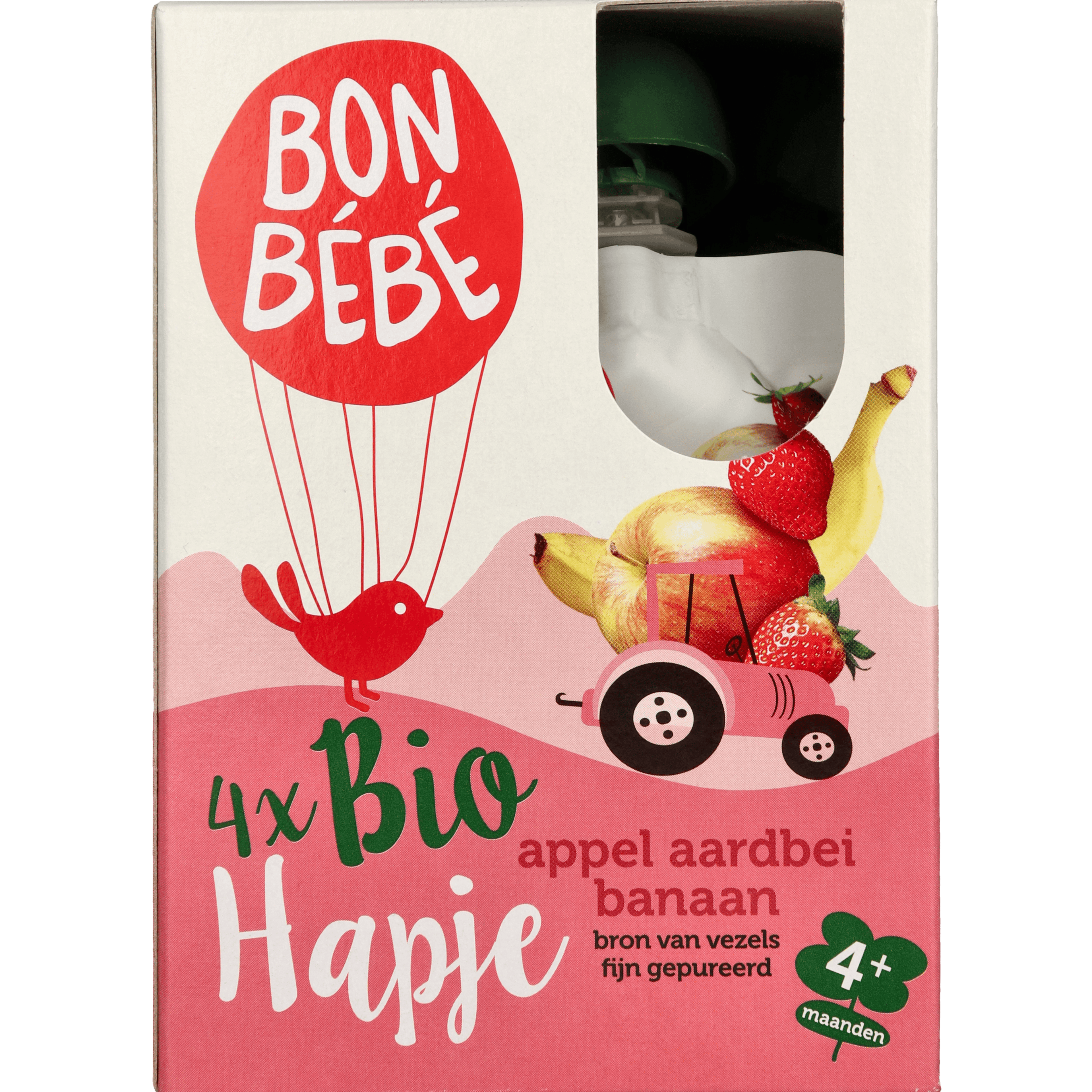 Bonbebe Bio 6+ appel aardbei multipack