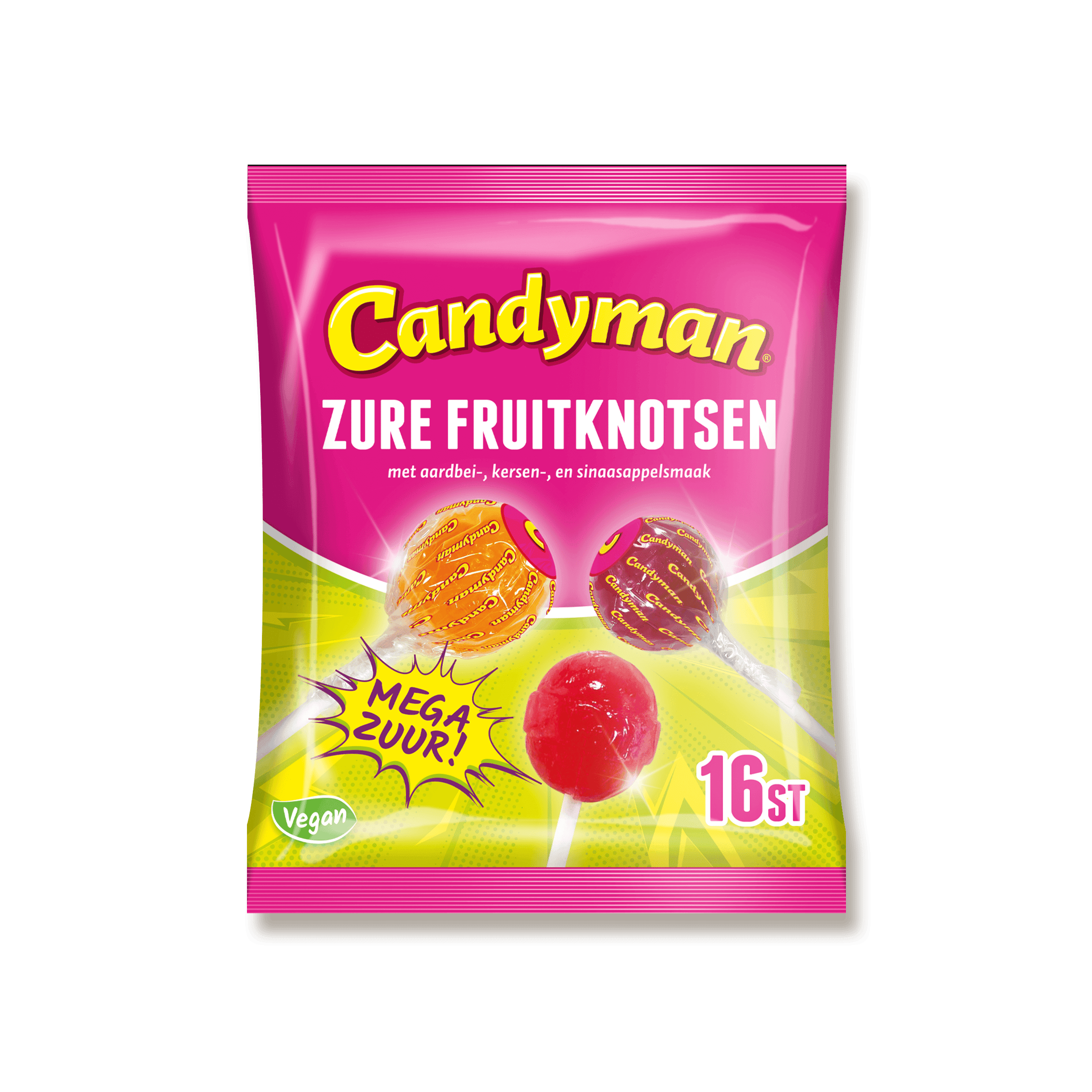 Candyman Zure fruitknotsen lolly