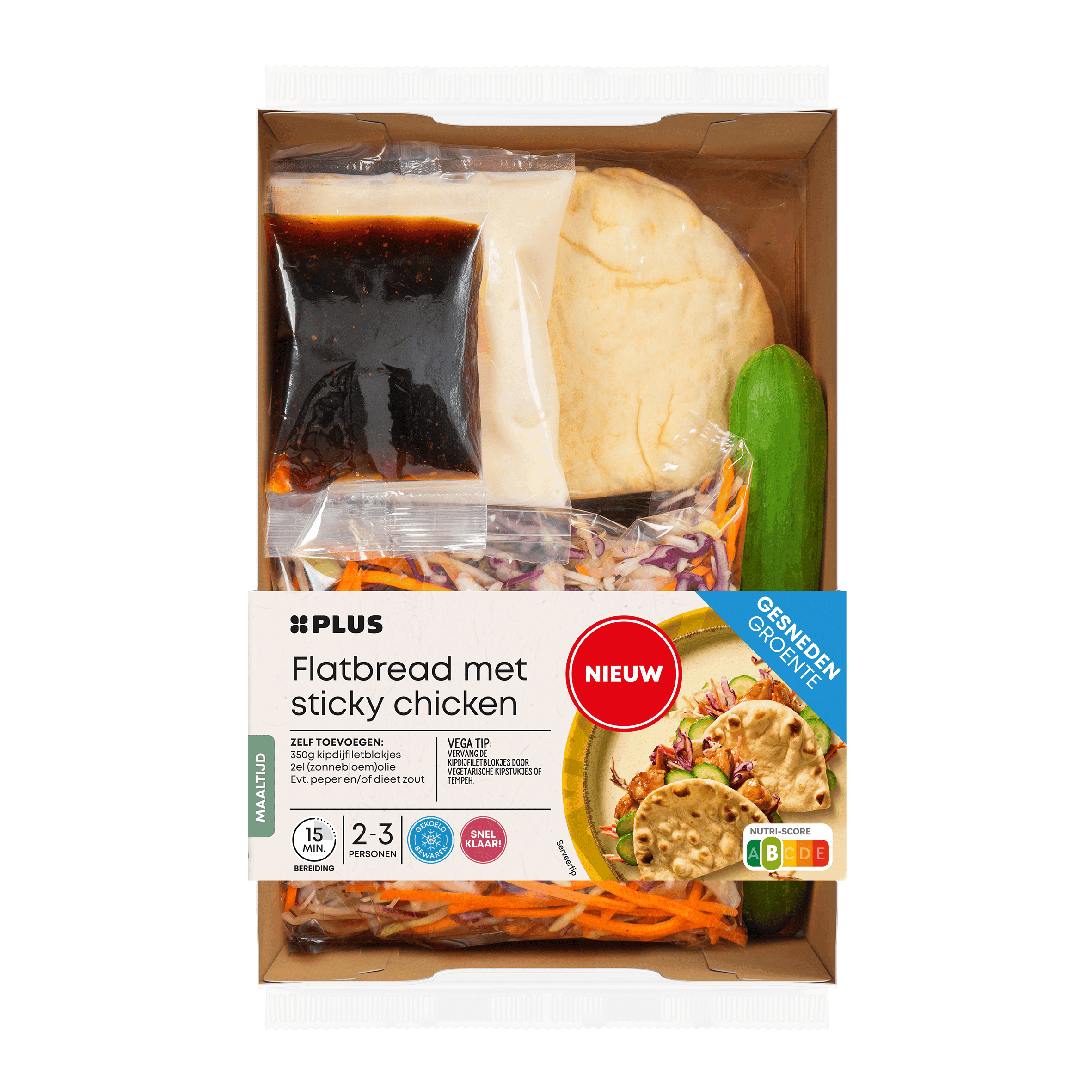 PLUS Pakket Flatbread sticky chicken