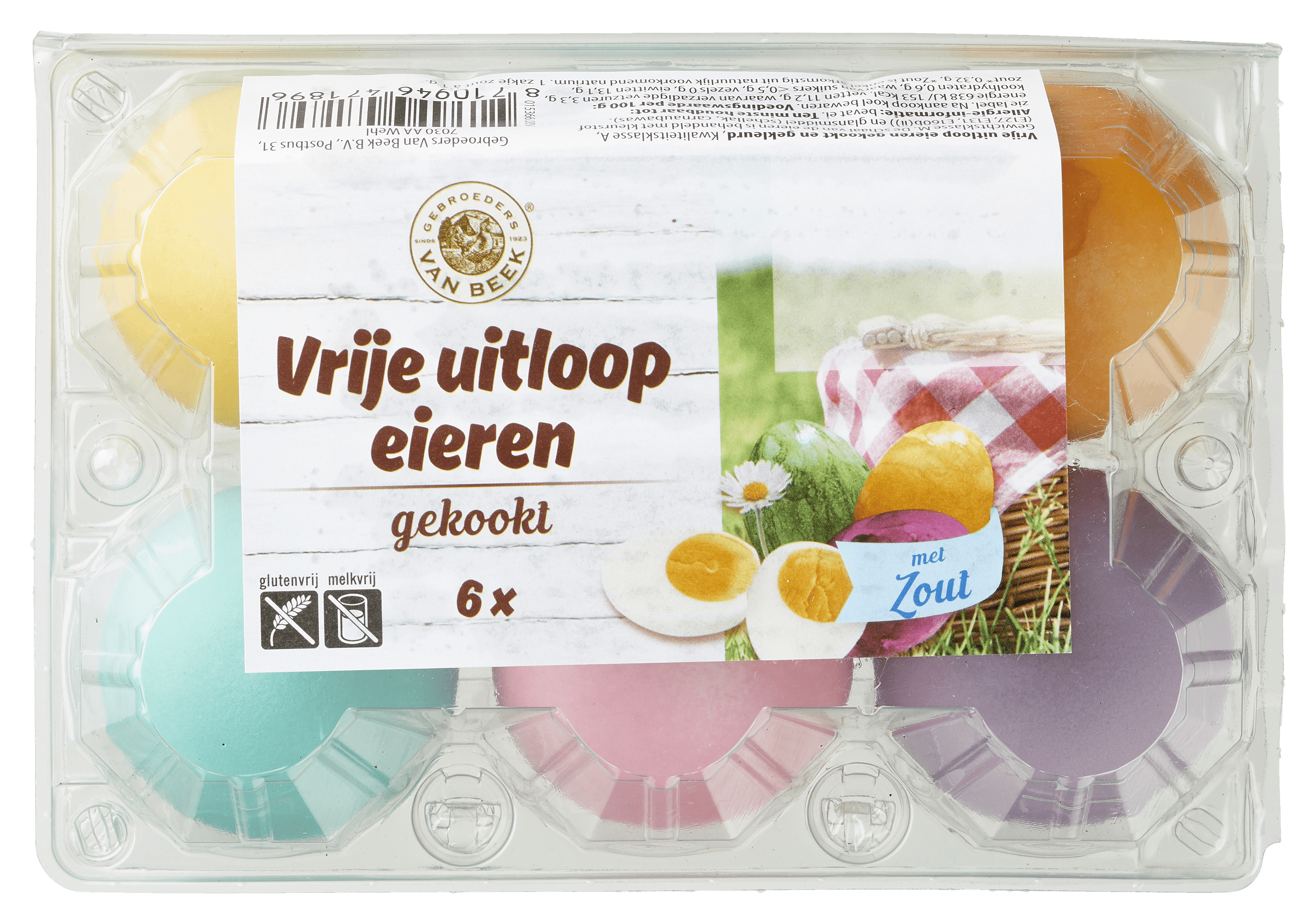 Van Beek Gekleurde gekookte vrije uitloopeieren