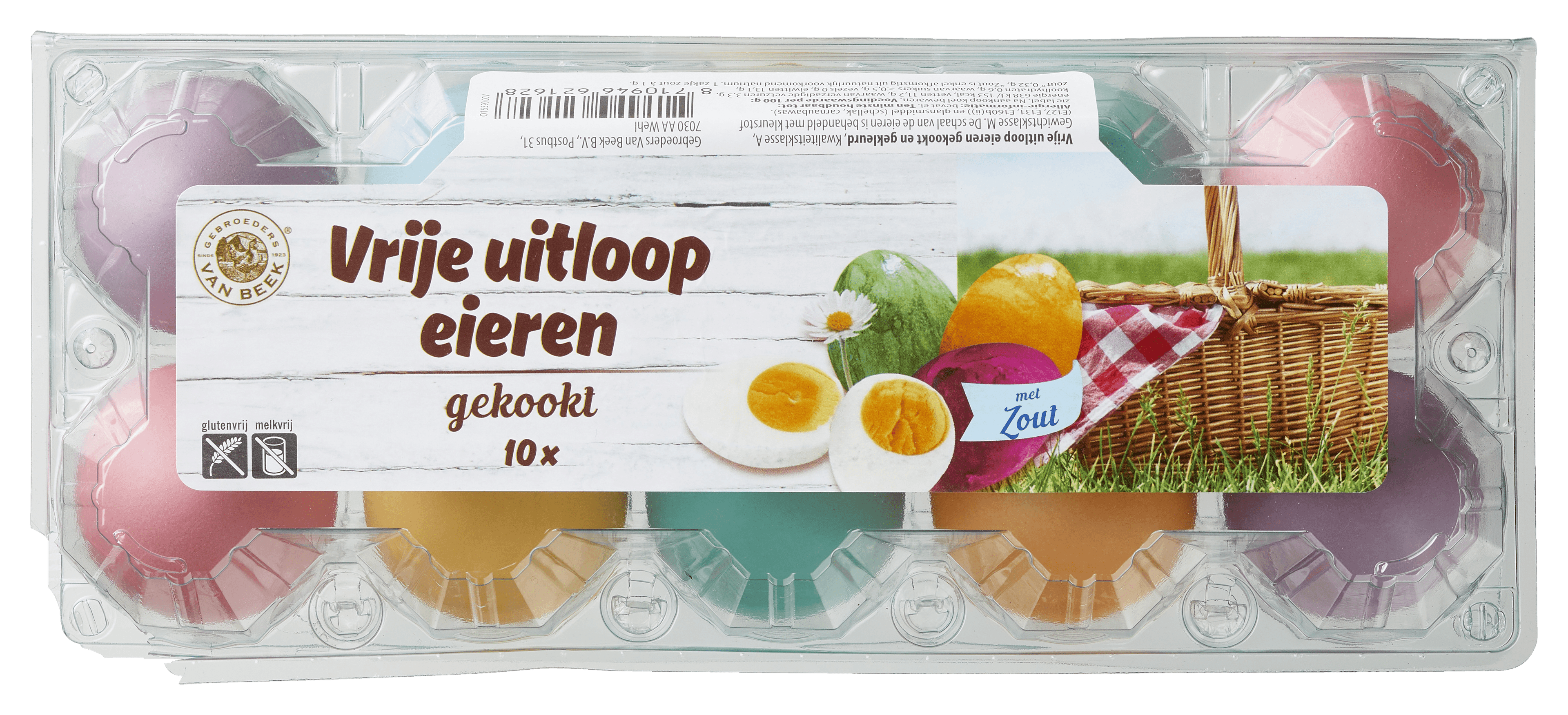 Van Beek Gekleurde gekookte vrije uitloopeieren