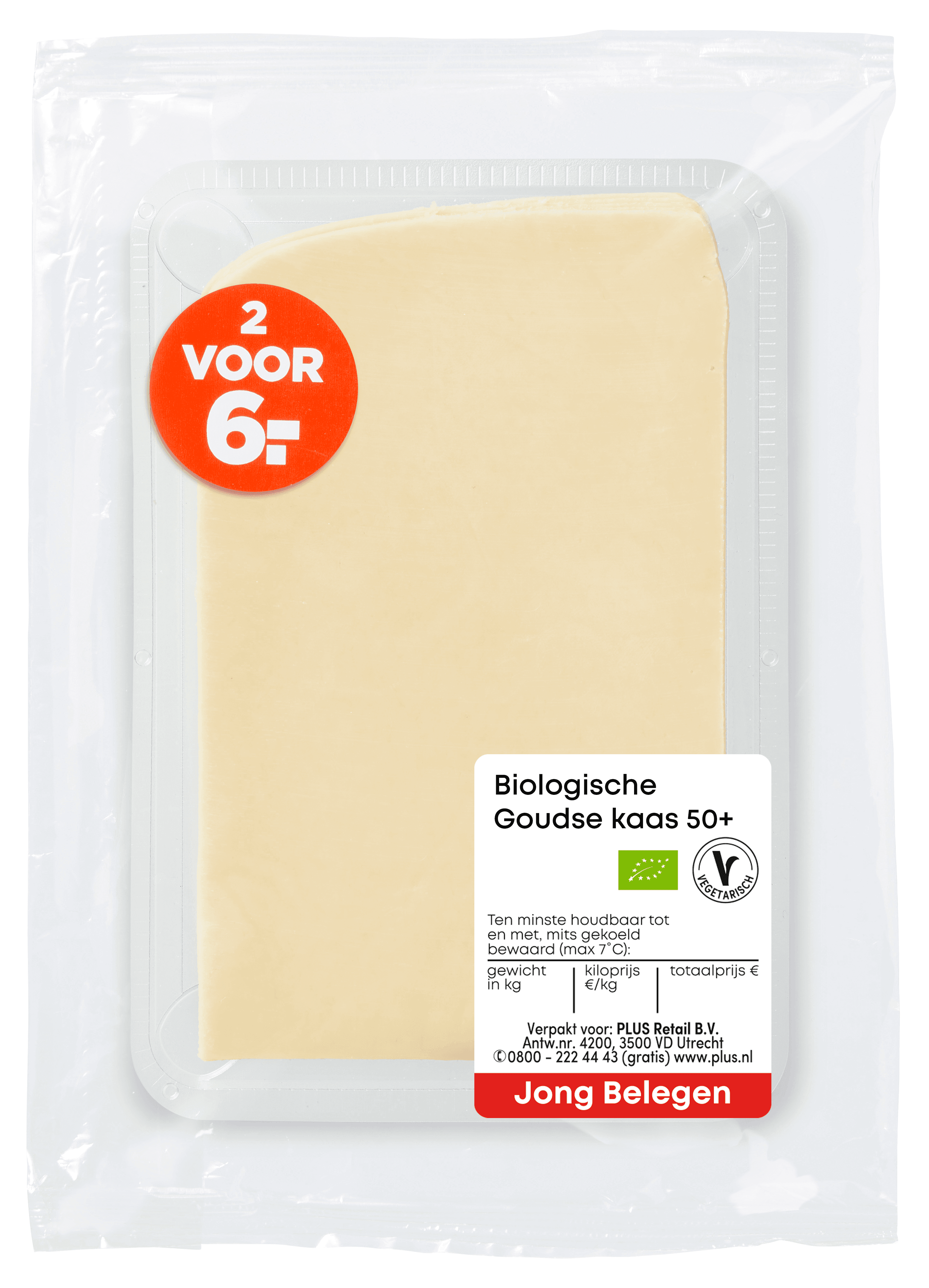 Biologisch PLUS Jong Belegen 50+ plakken