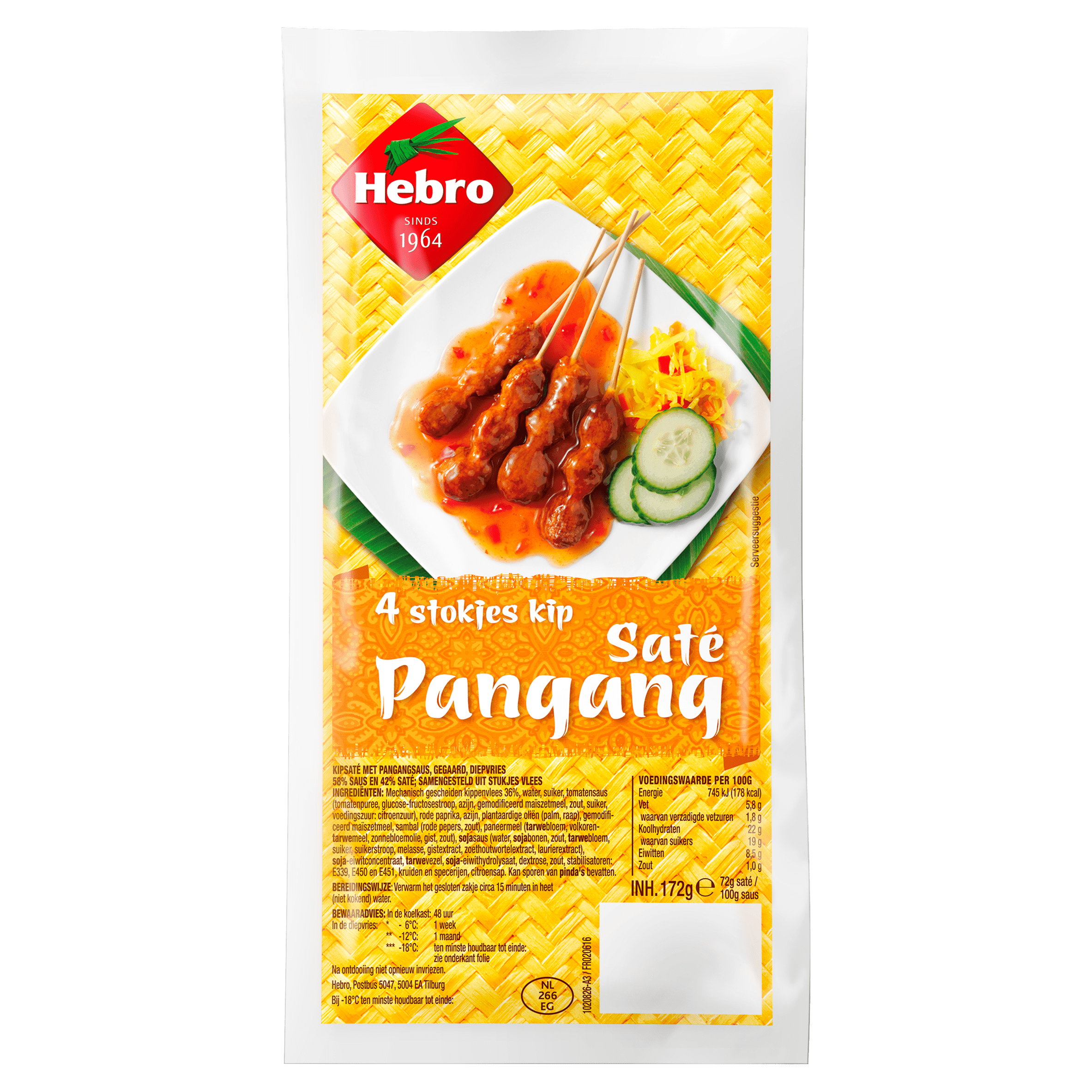 Hebro 4 Stokjes Kipsaté Pangang