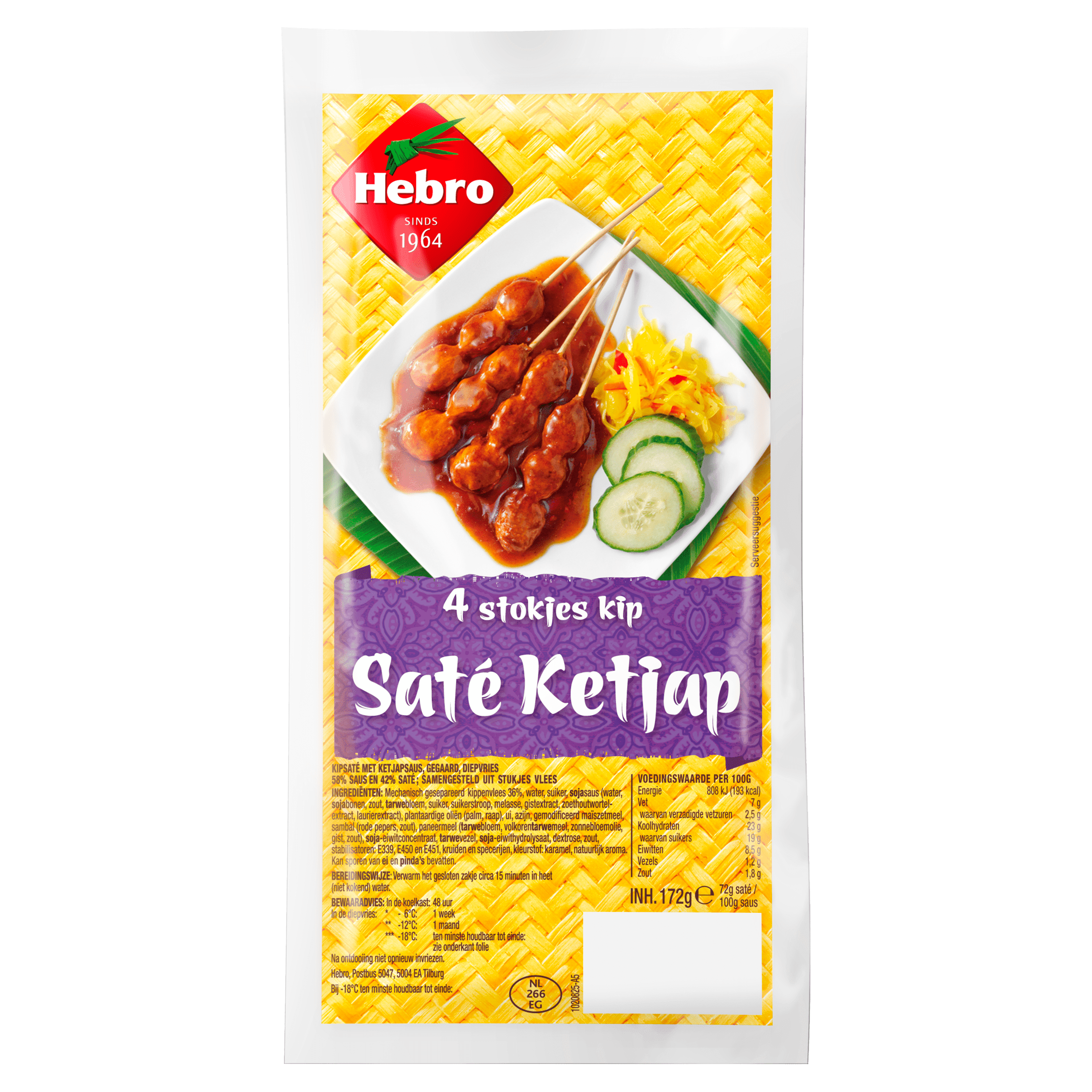 Hebro 4 Stokjes Kip Saté Ketjap