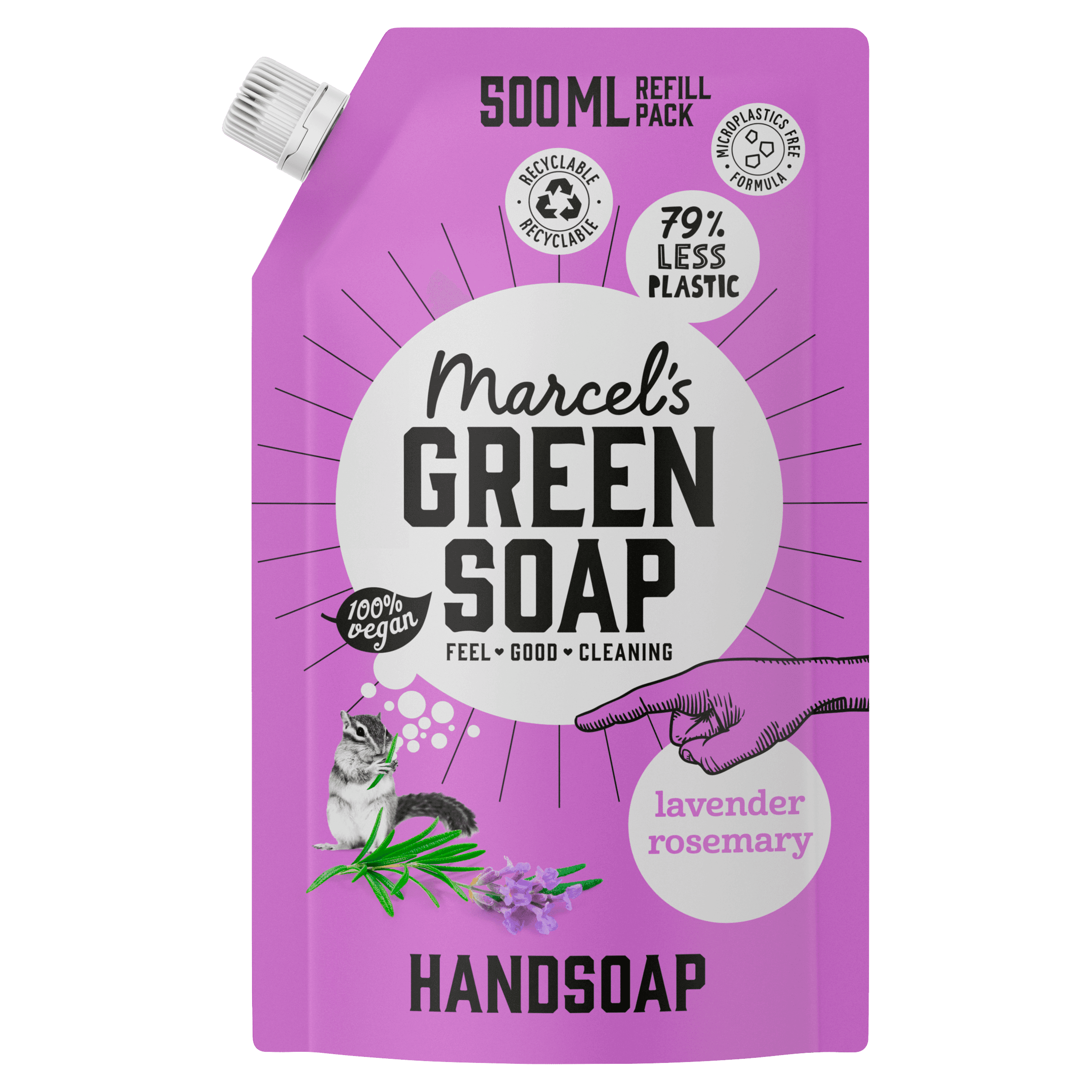 Marcel's Green Soap Handzeep Laven & Rozem navul