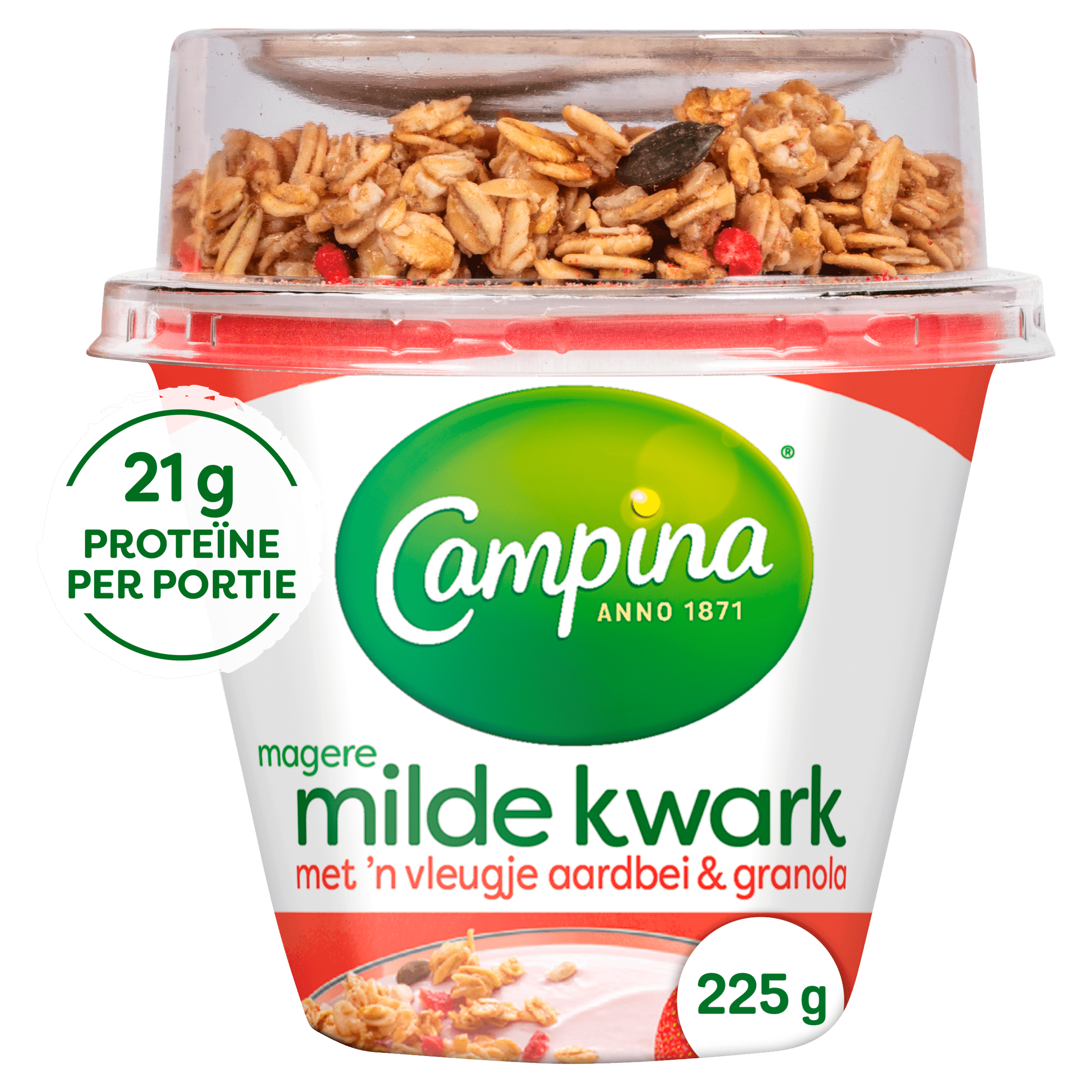 Campina Kwark Mager Aardbei