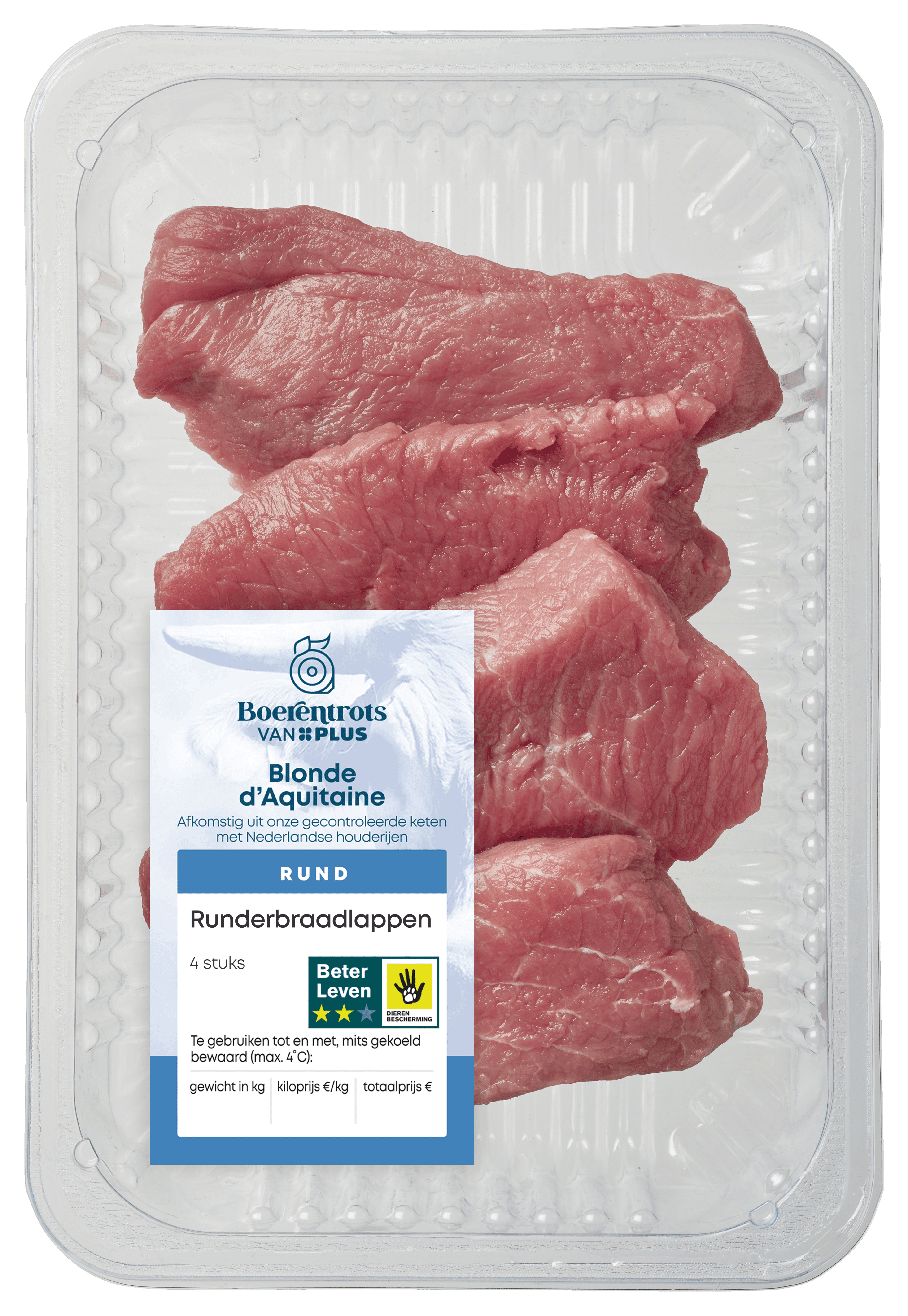 PLUS Boerentrots Runderbraadlappen 4st VDV