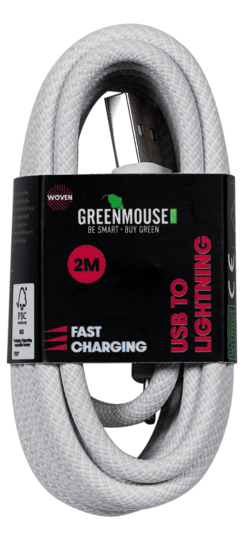 GreenMouse Lightning kabel woven 2m