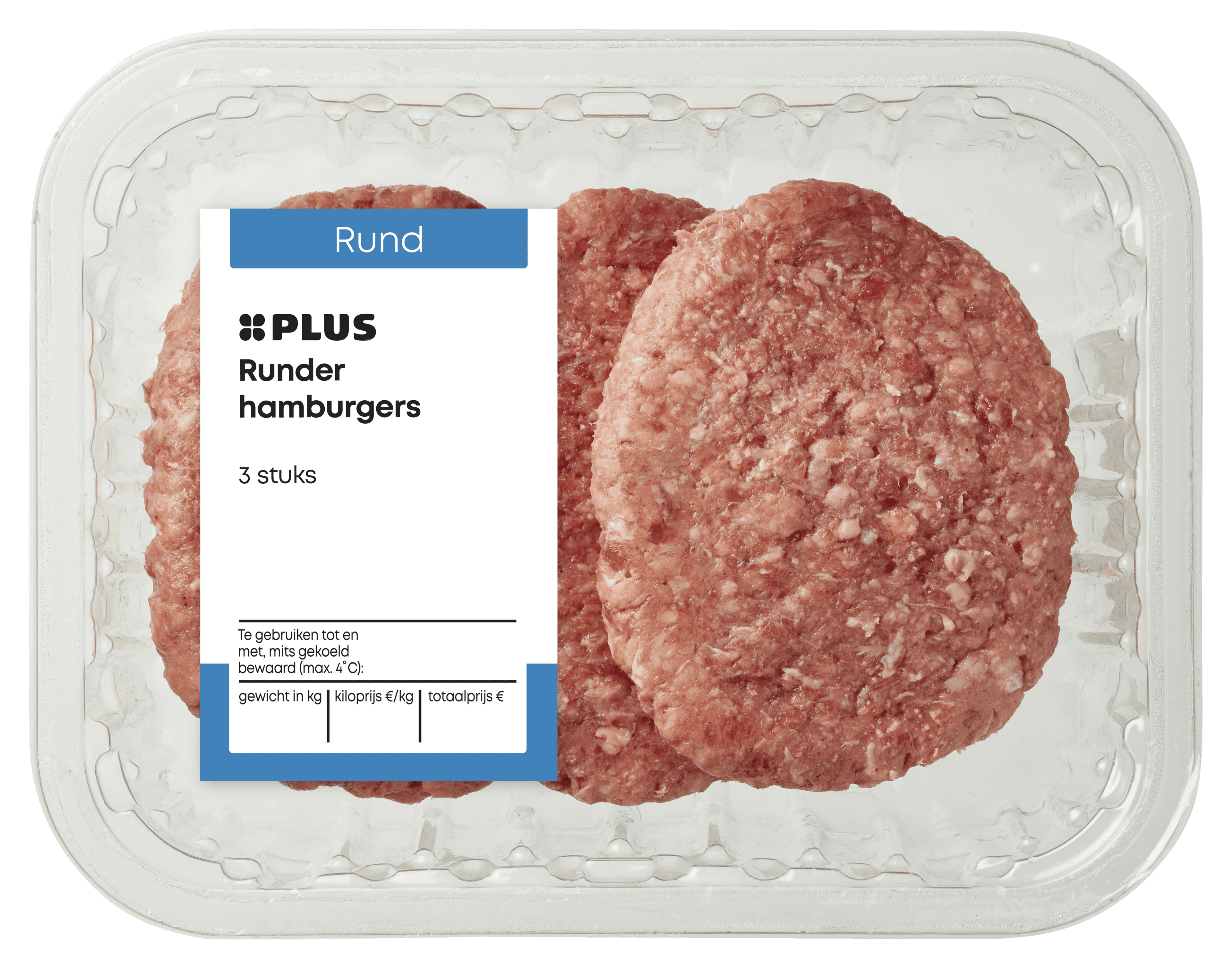 PLUS Runder hamburgers 3st.