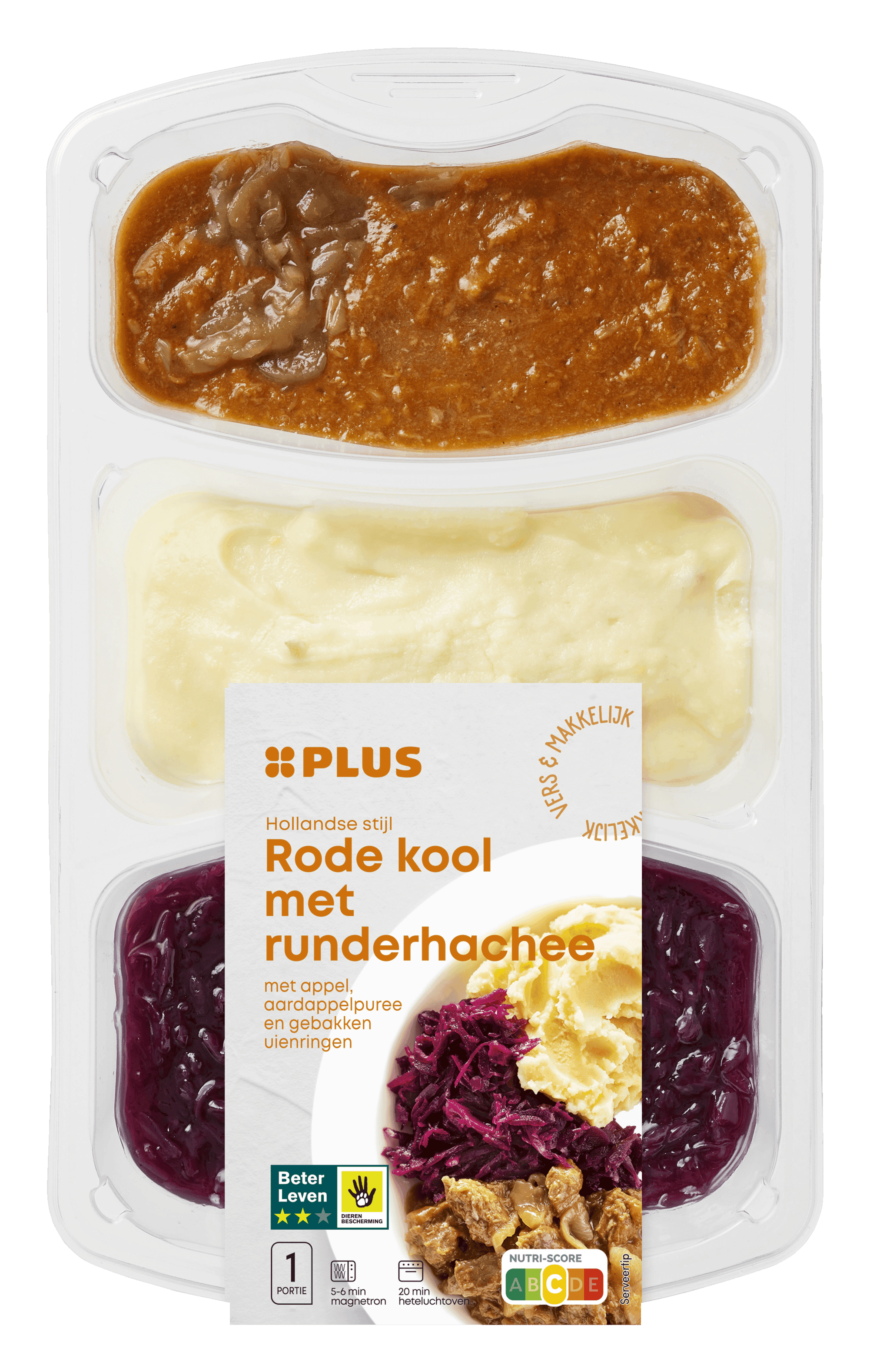 PLUS Rode kool met hachee en aardappelpuree