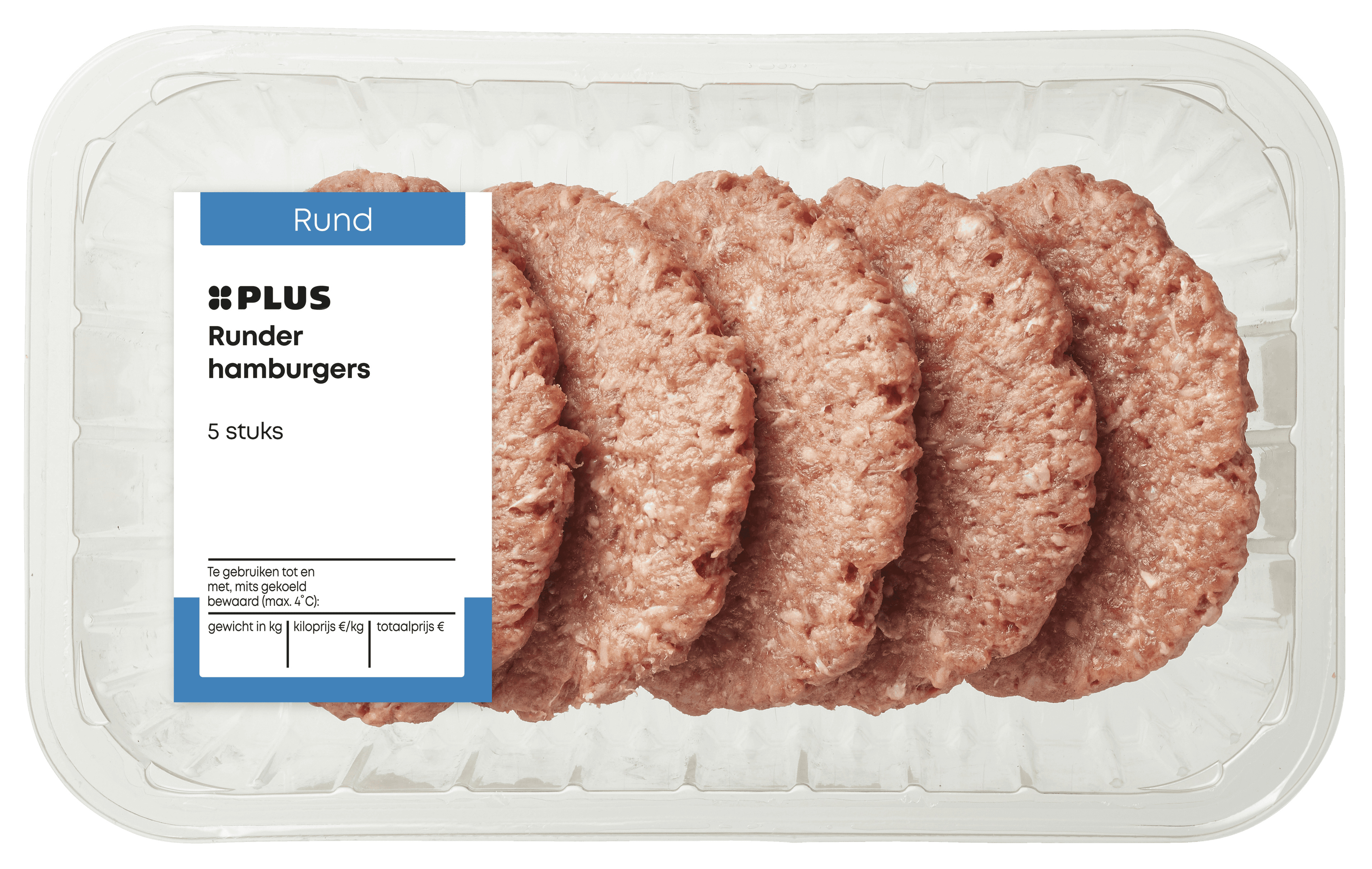 PLUS Runder hamburgers 5 stuks